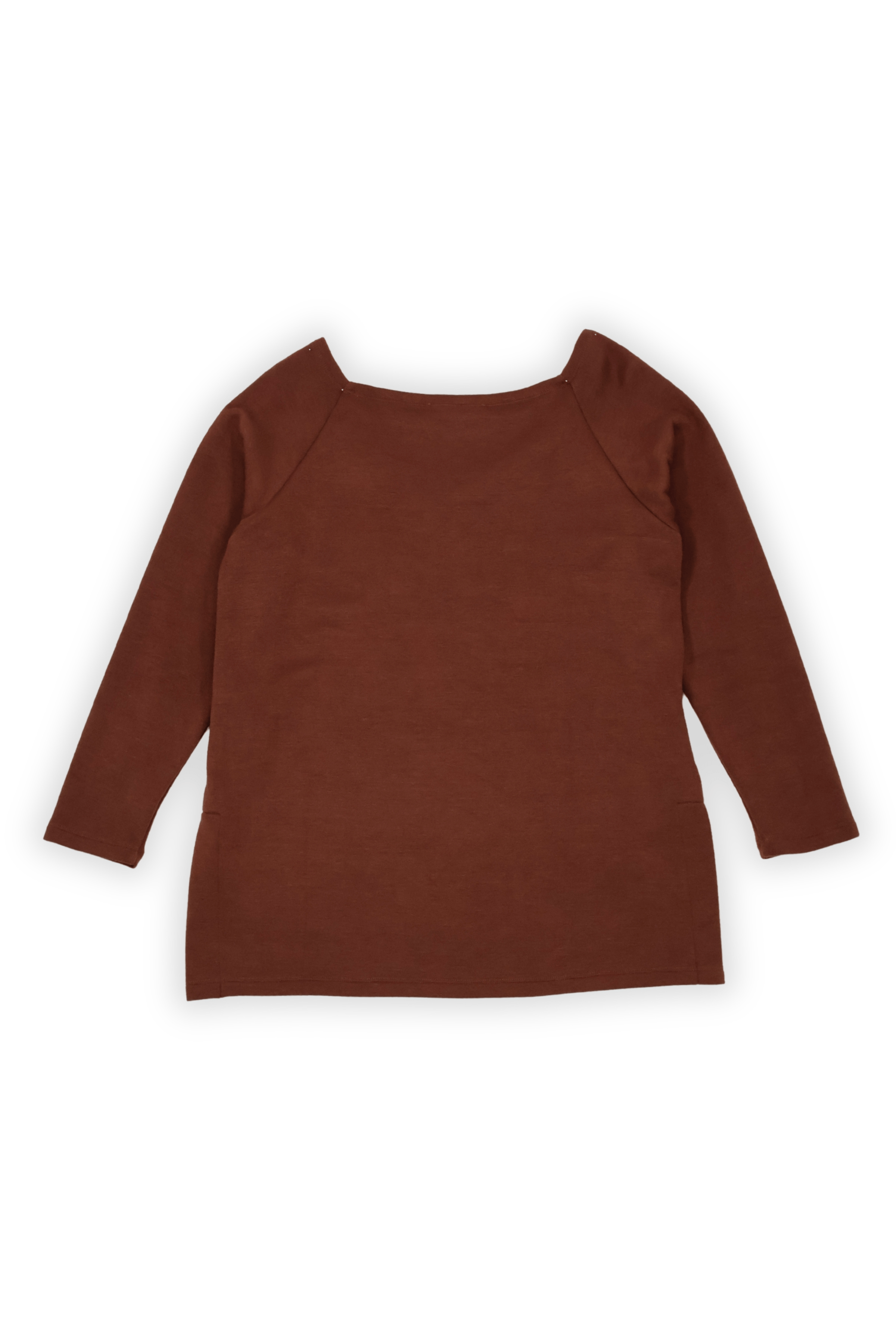 Camiseta de punto marron raglan con collar Lolitas&L - lolitasyl.com