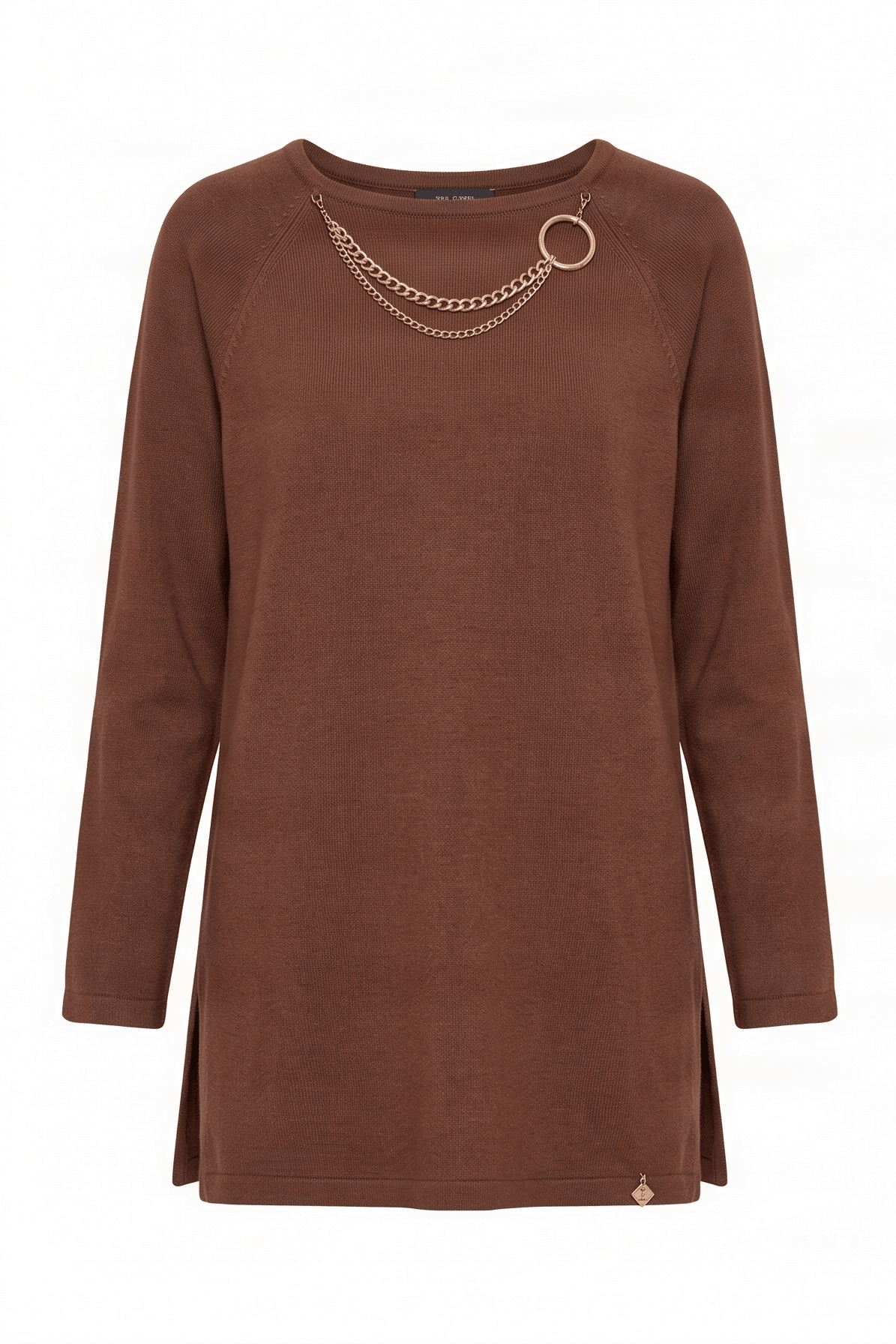 Camiseta de punto marron raglan con collar Lolitas&L - lolitasyl.com