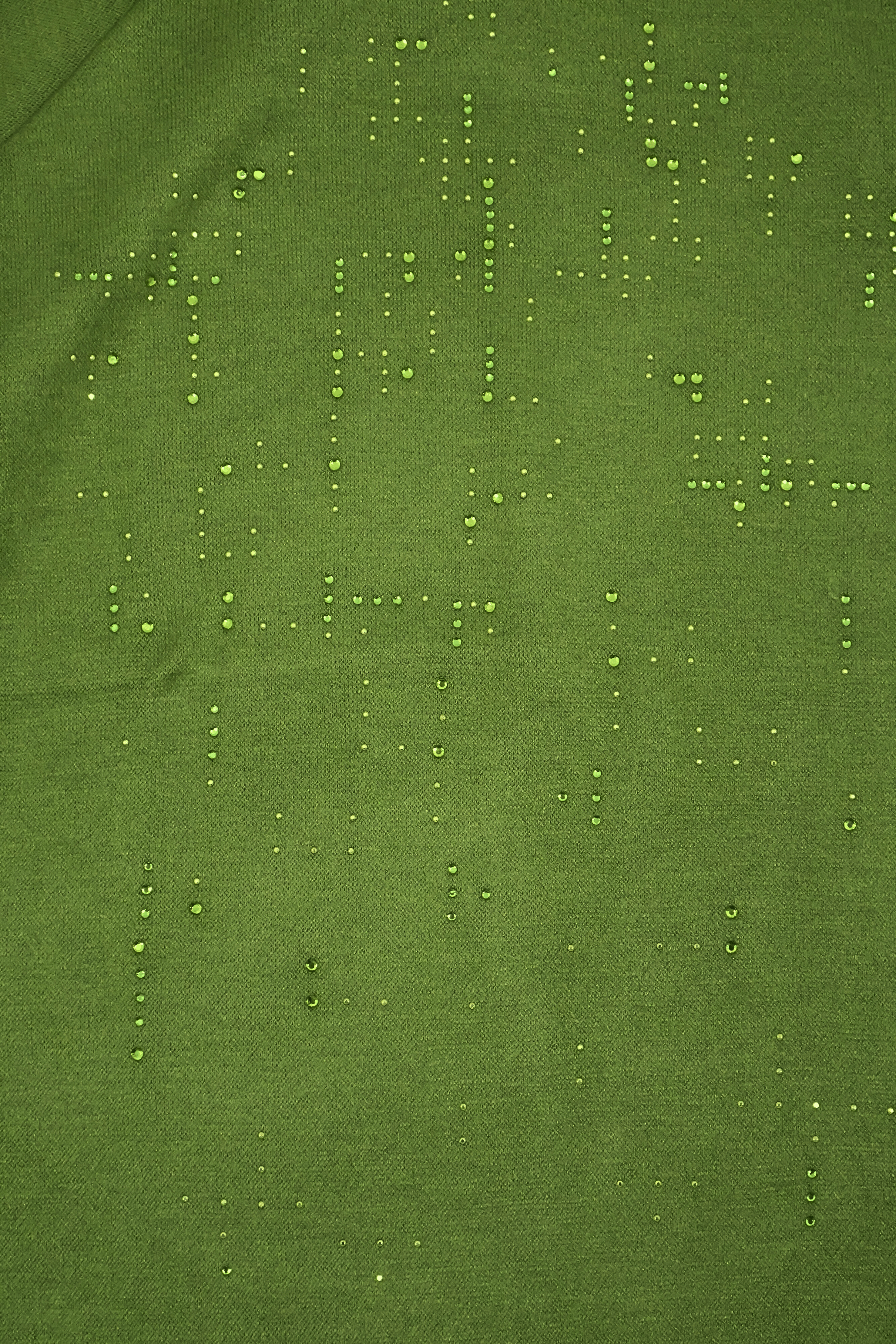 Camiseta de punto verde cuello alto con strass Lolitas&L - lolitasyl.com