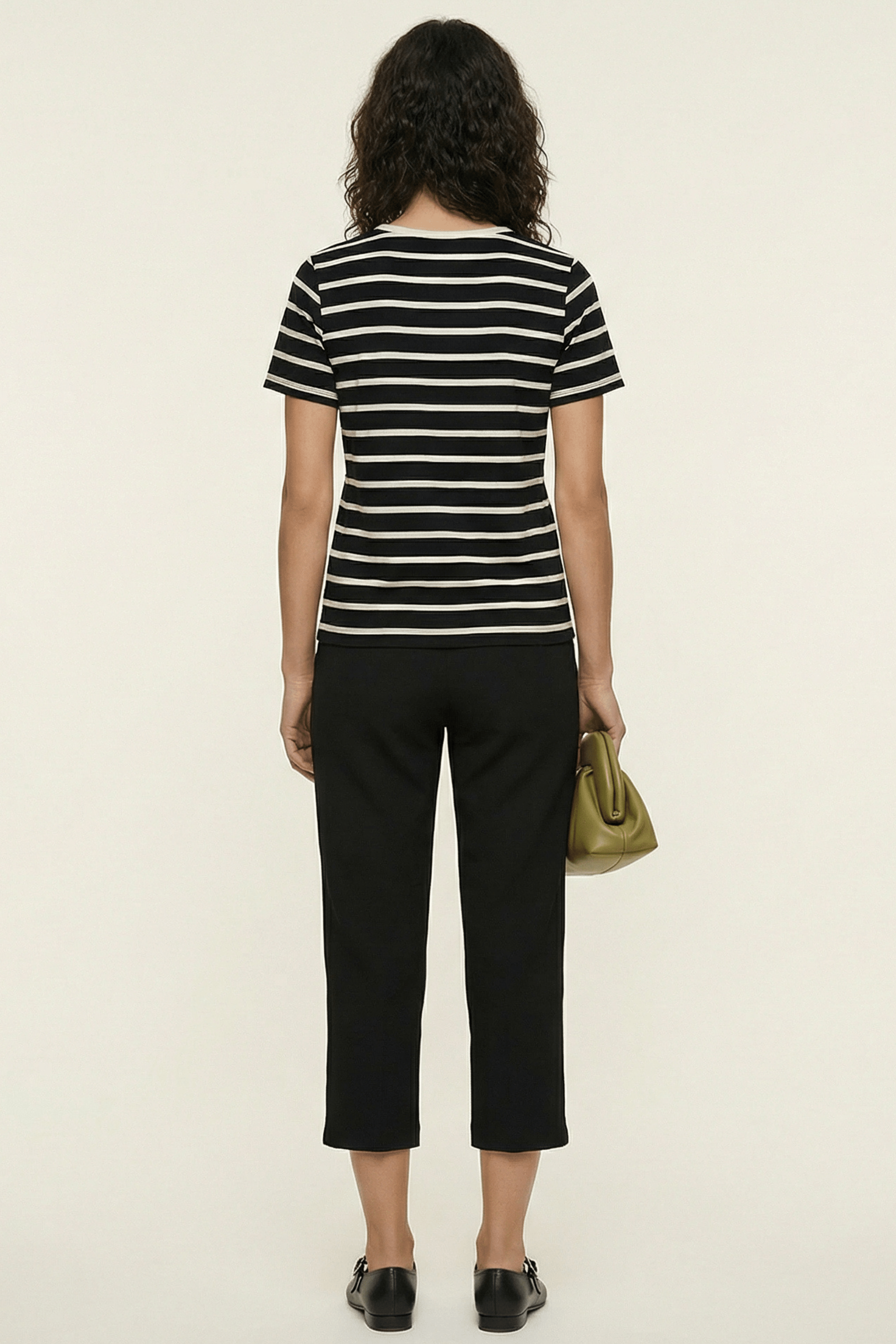 Camiseta de rayas abnotonada de manga corta Lolitas&L - lolitasyl.com