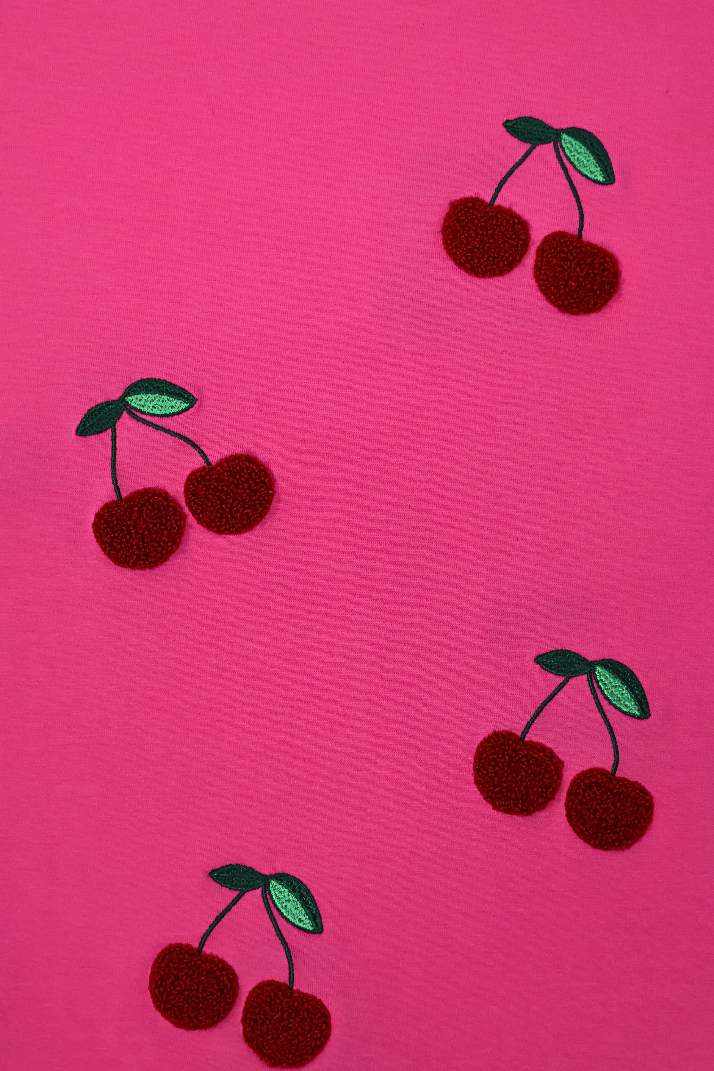 Camiseta fucsia bordado cerezas Lolitas&L - lolitasyl.com