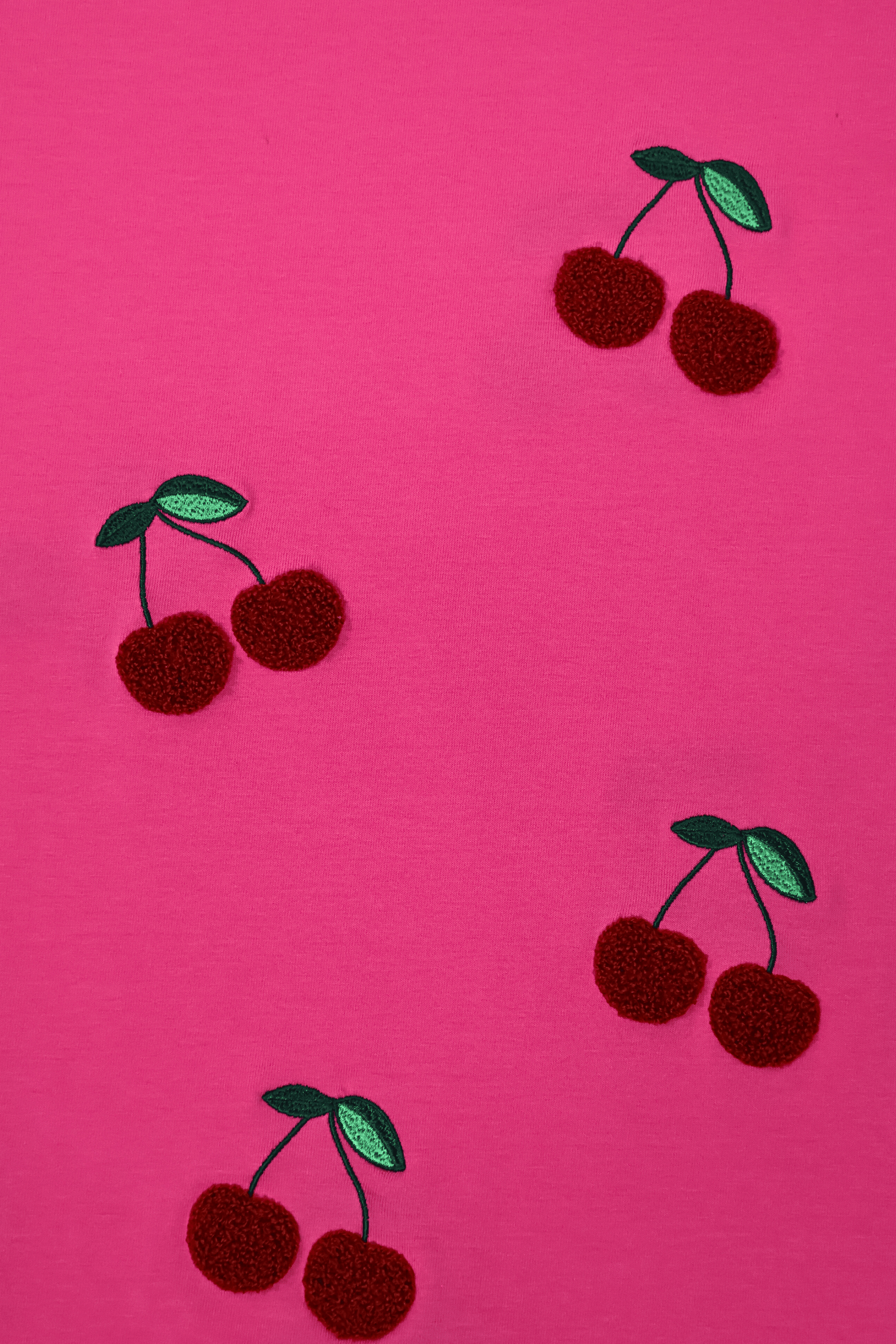 Camiseta fucsia bordado cerezas Lolitas&L - lolitasyl.com
