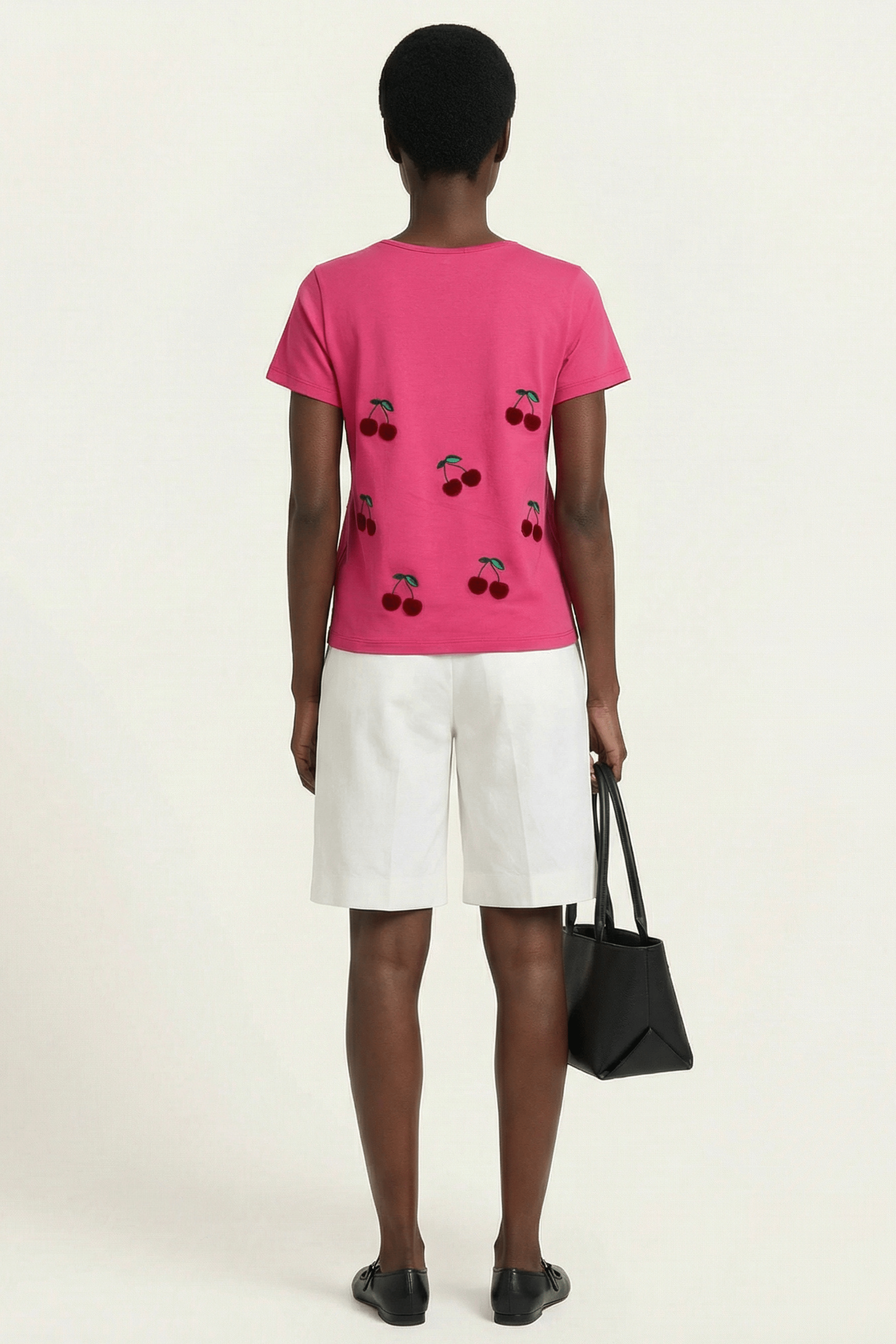 Camiseta fucsia bordado cerezas Lolitas&L - lolitasyl.com