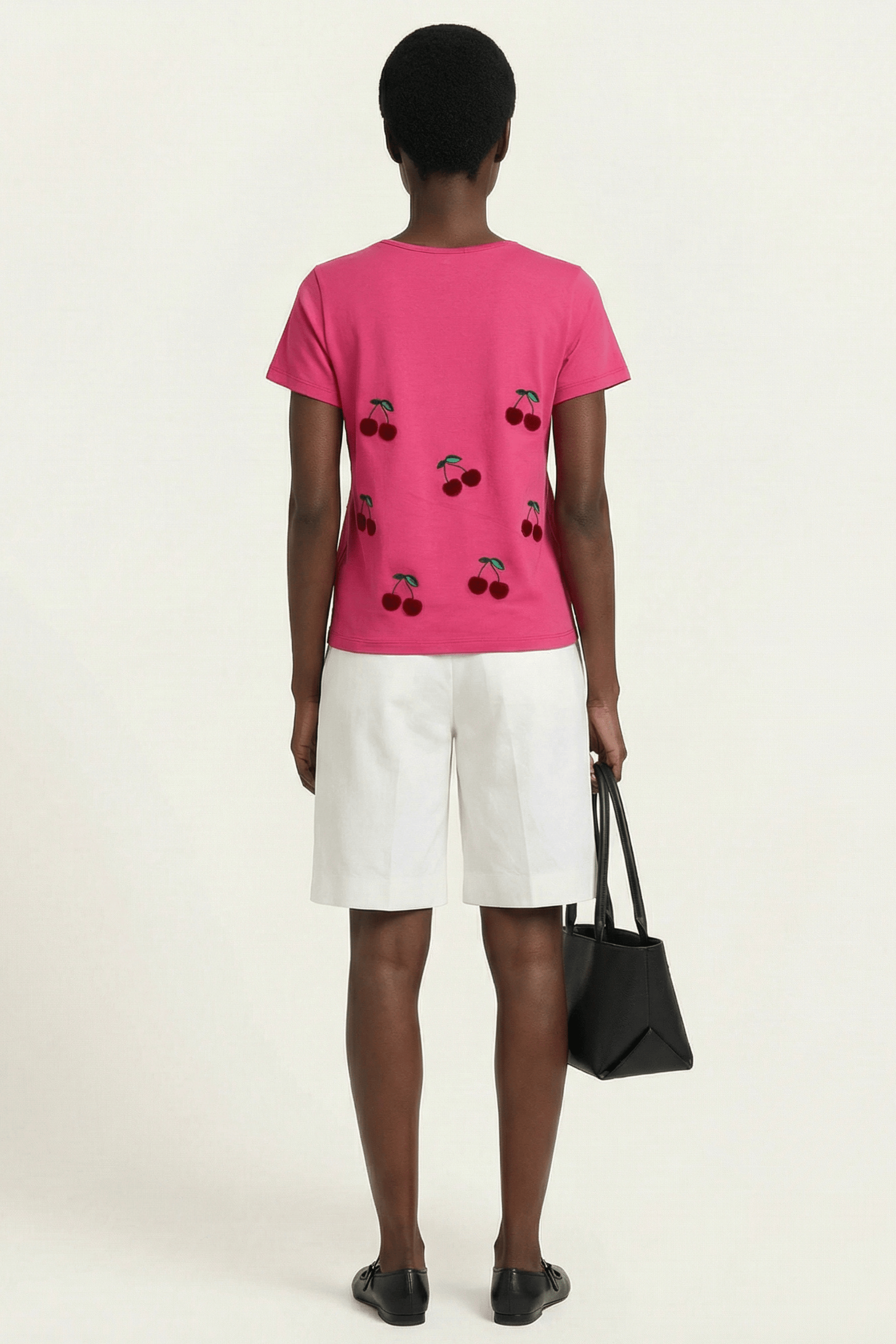 Camiseta fucsia bordado cerezas Lolitas&L - lolitasyl.com