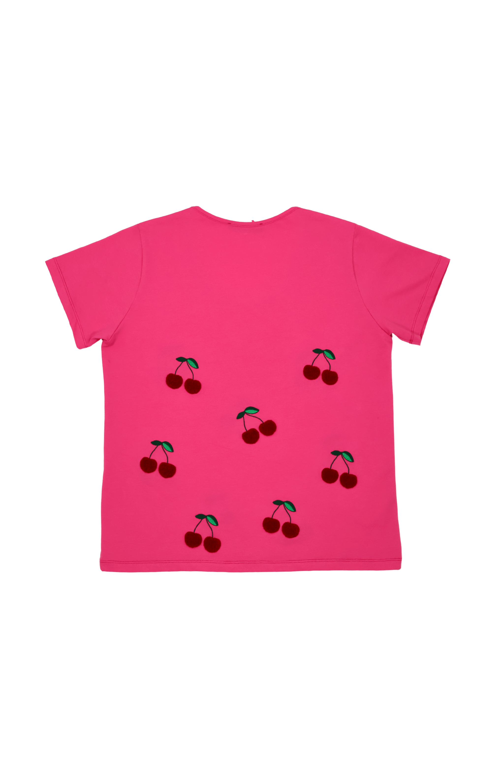 Camiseta fucsia bordado cerezas Lolitas&L - lolitasyl.com