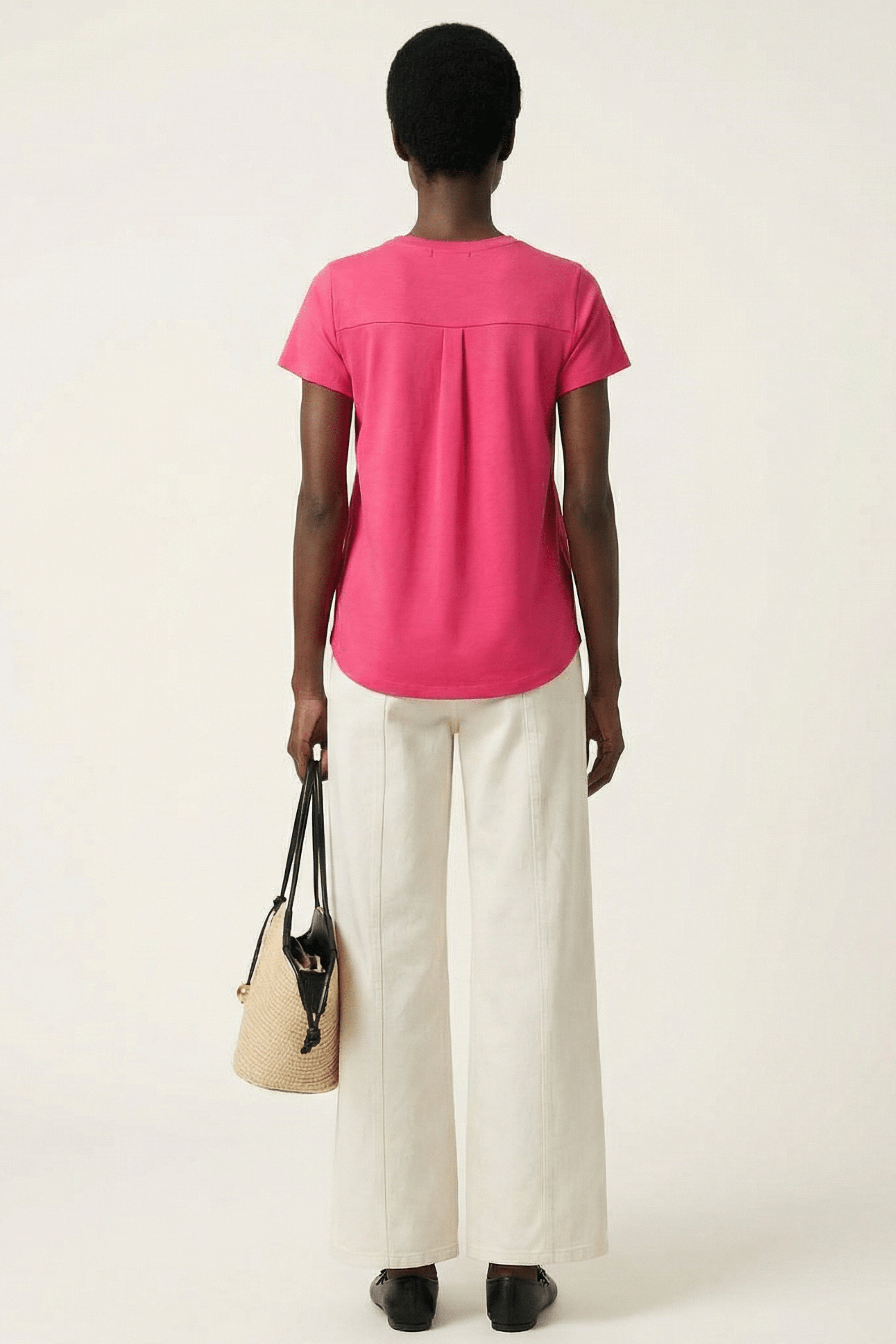 Camiseta fucsia bordado rosas aplicacion de manga corta Lolitas&L - lolitasyl.com