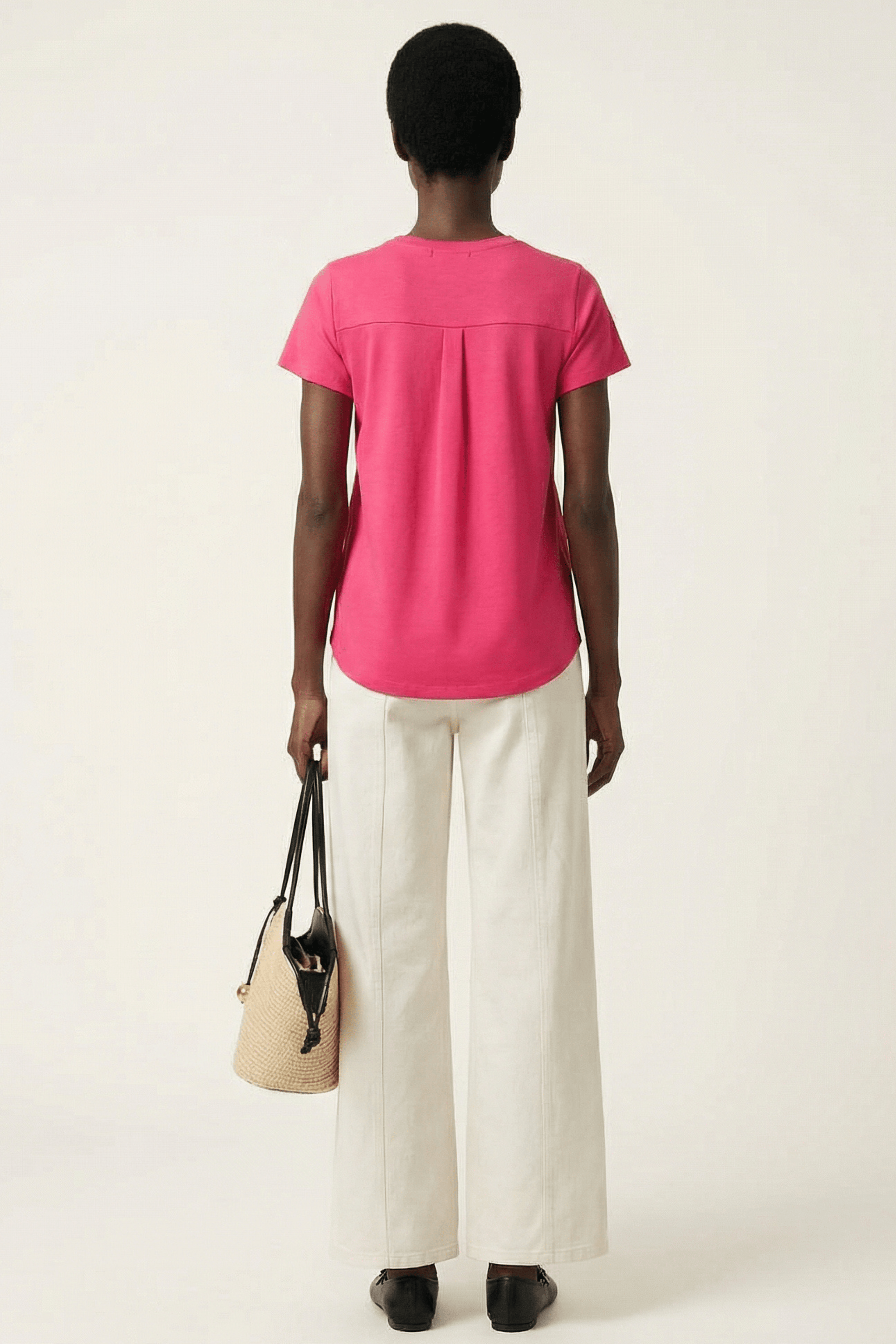 Camiseta fucsia bordado rosas aplicacion de manga corta Lolitas&L - lolitasyl.com