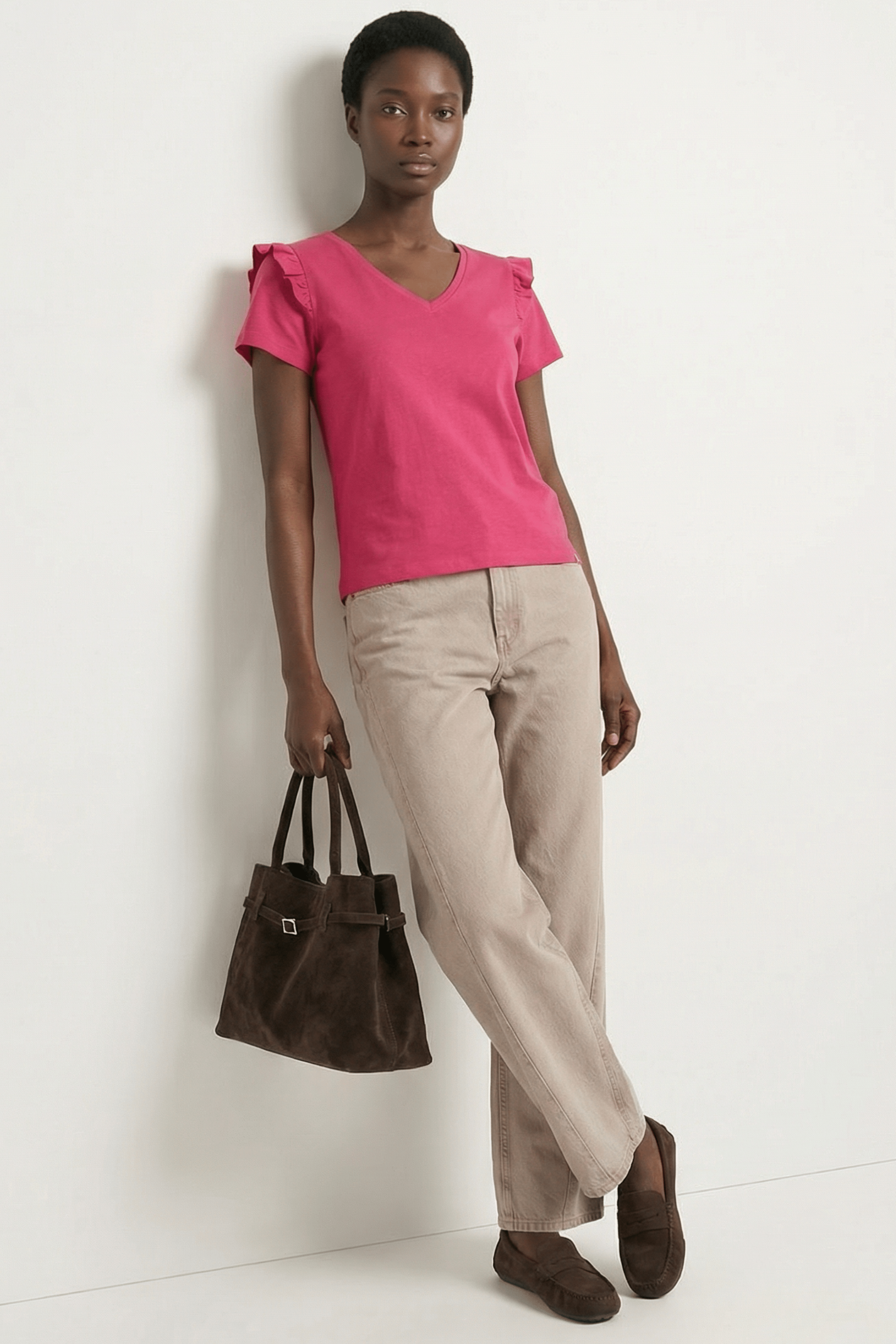 Camiseta fucsia con volante en hombros Lolitas&L - lolitasyl.com