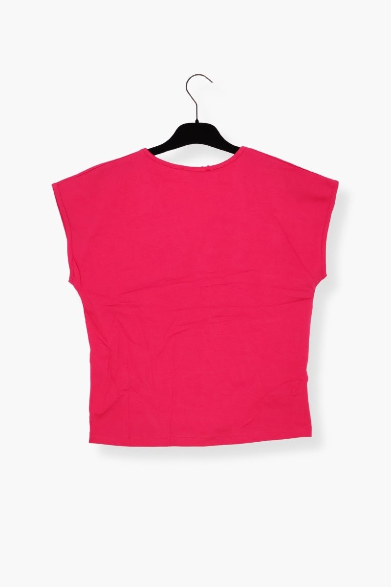 Camiseta fucsia pico anudada en el pecho LolitasyL - lolitasyl.com