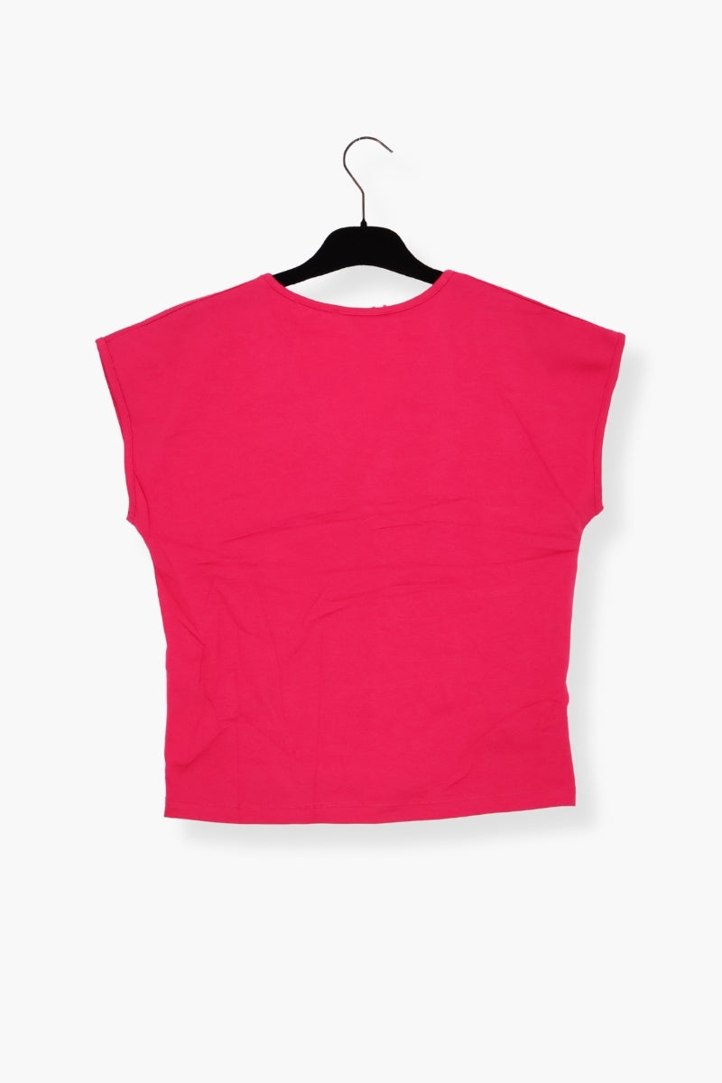 Camiseta fucsia pico anudada en el pecho LolitasyL