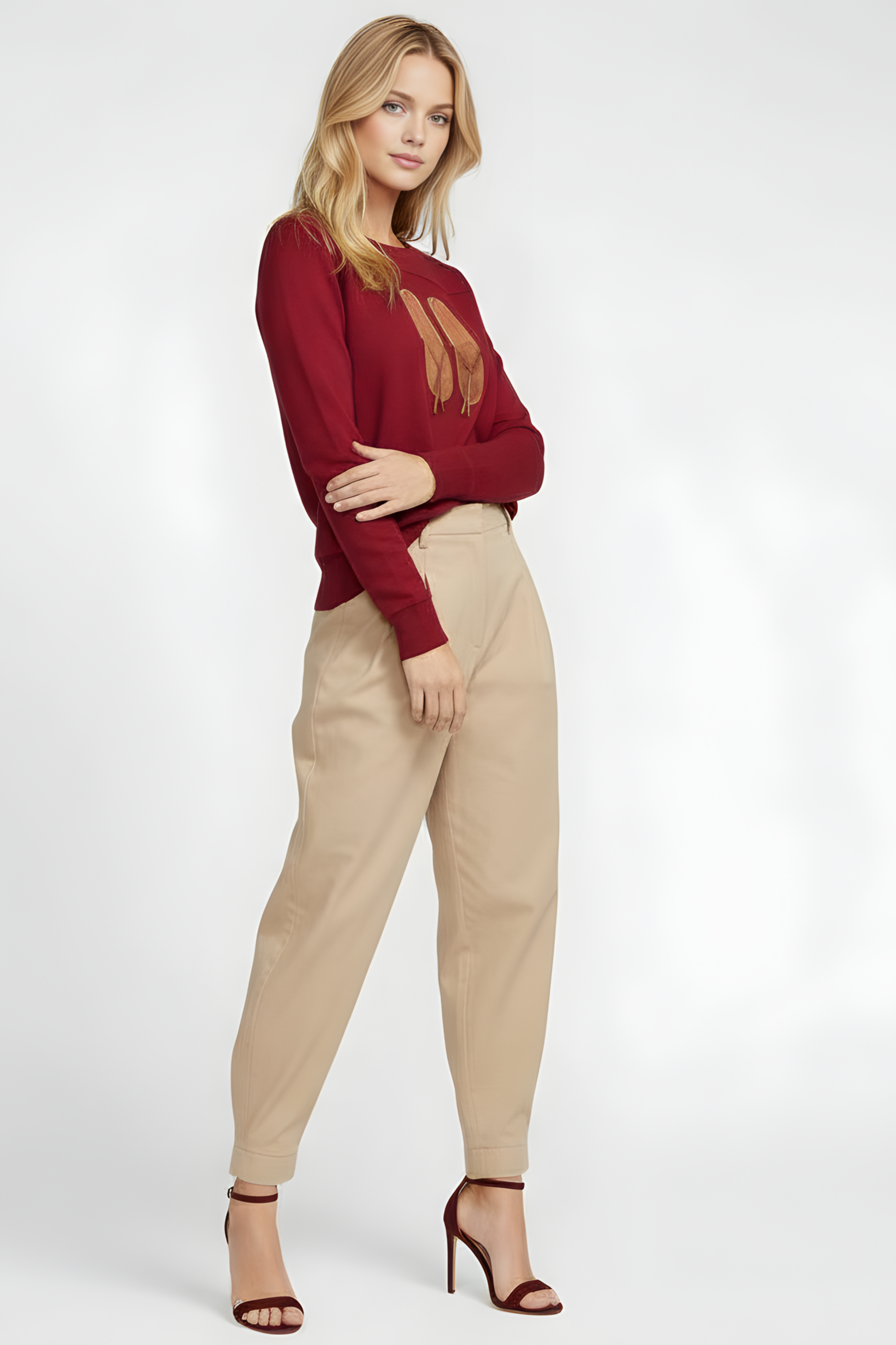 Camiseta granate bordado zapatillas indias cuero Lolitas&L