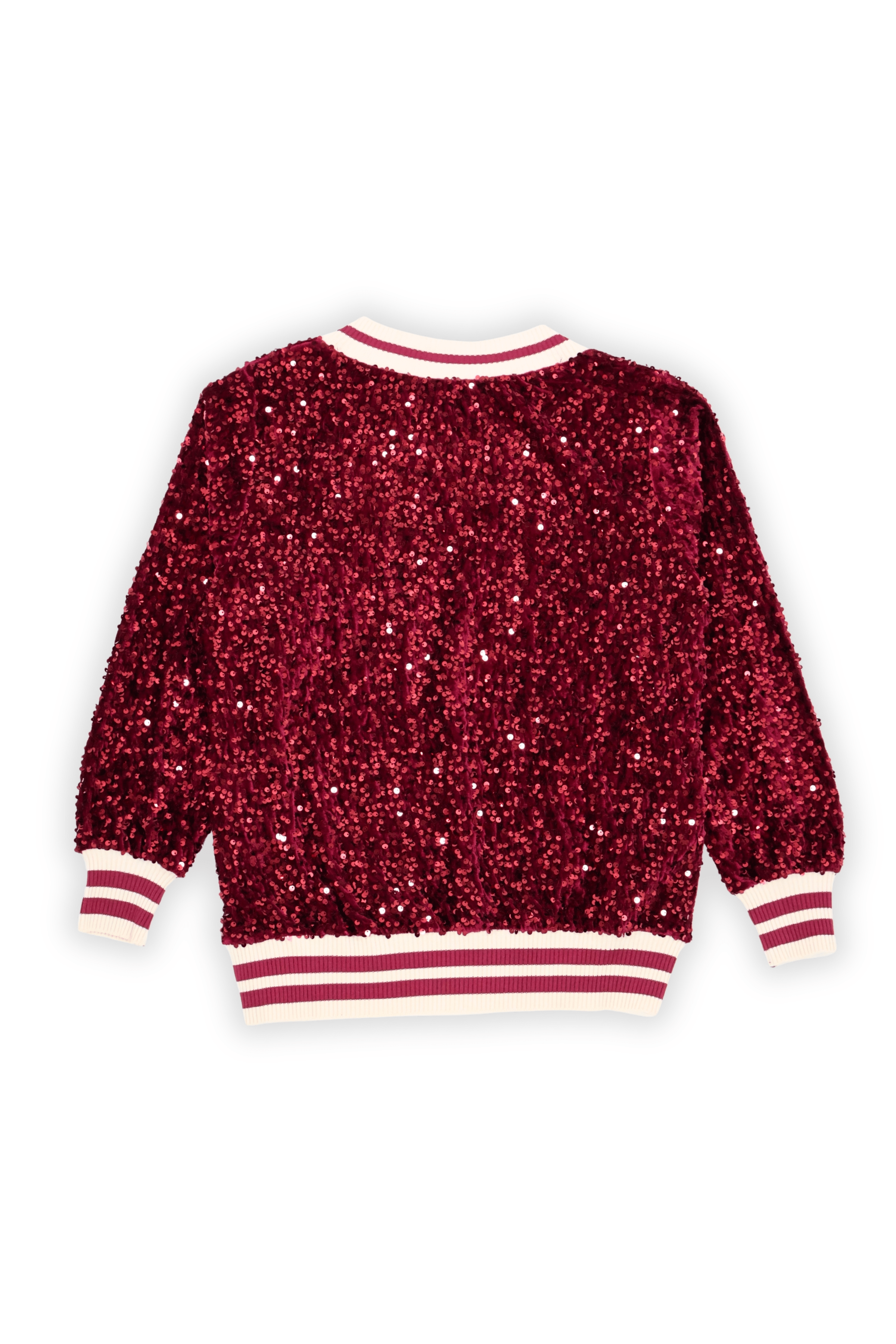 Camiseta granate lentejuelas con elasticos Lolitas&L - lolitasyl.com