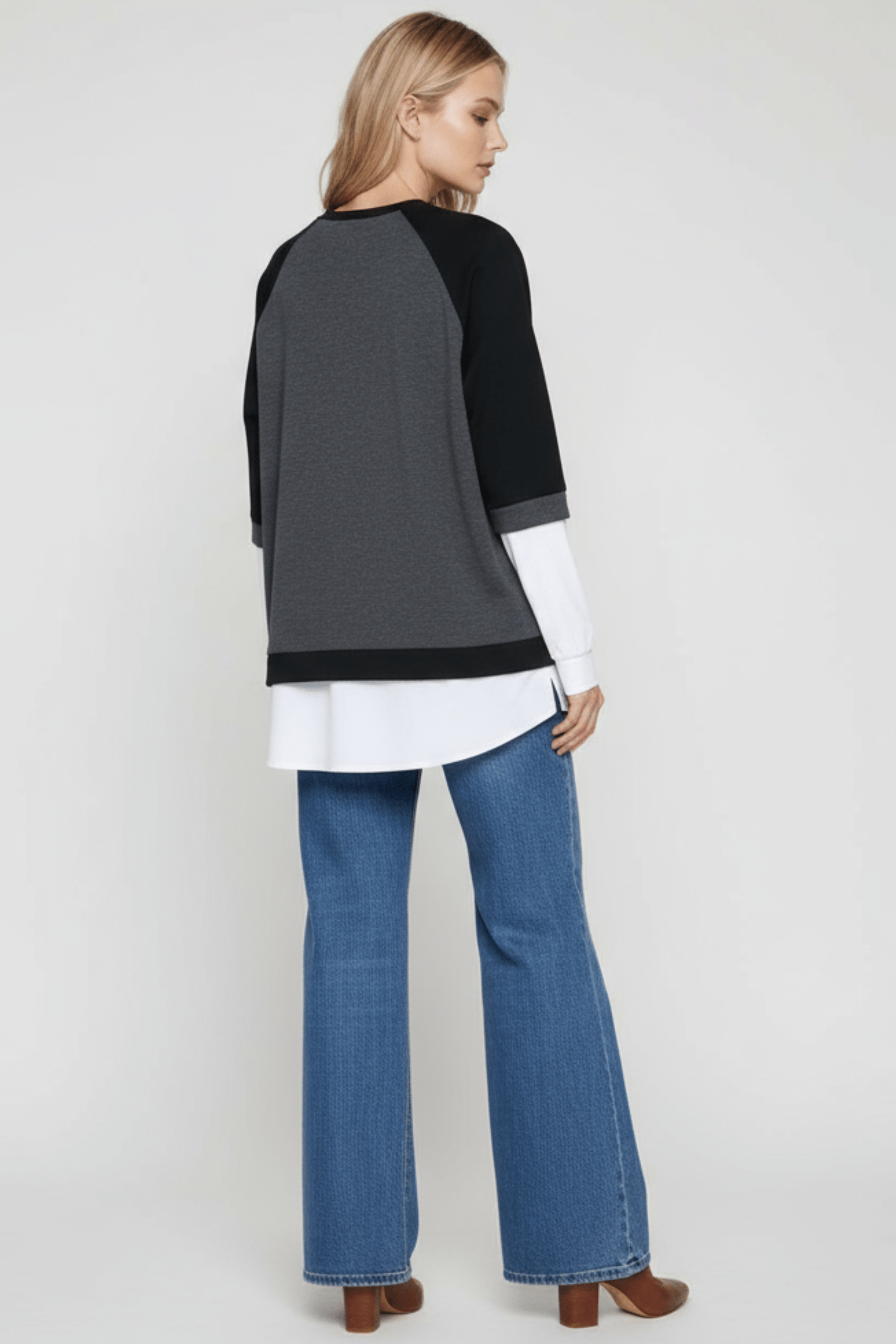 Camiseta gris antracita manga raglan camisera perro bordao Lolitas&L - lolitasyl.com