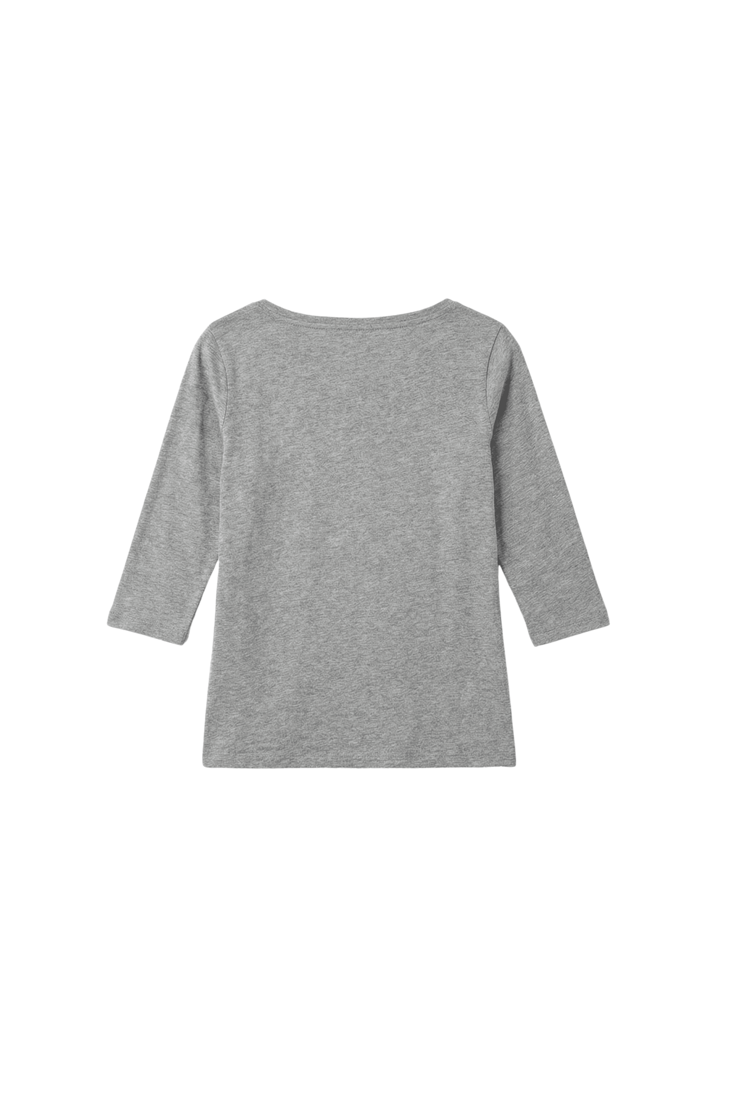 Camiseta gris basica con escote barco y manga al codo Lolitas&L - lolitasyl.com