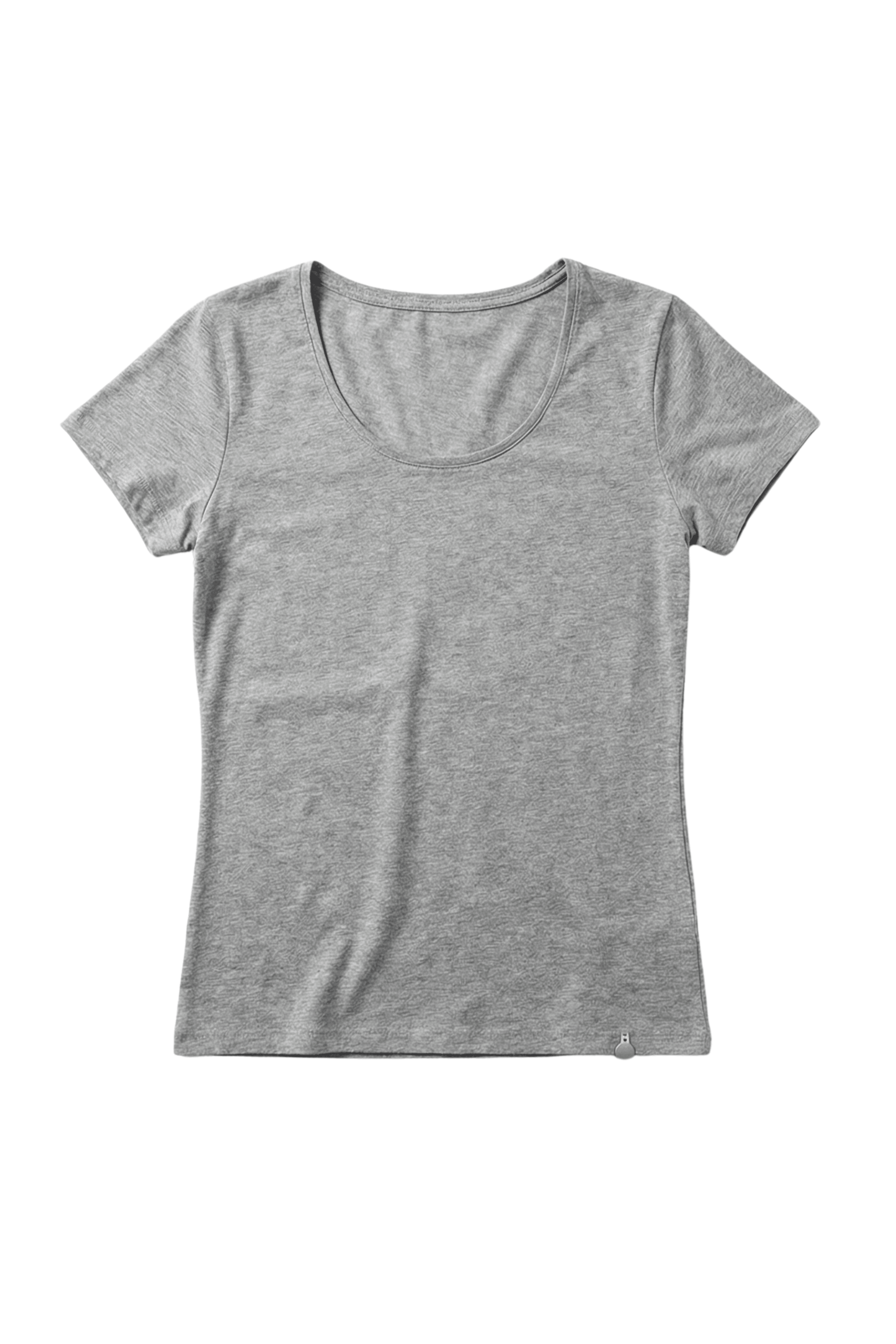 Camiseta gris basica con escote collar y manga corta Lolitas&L - lolitasyl.com