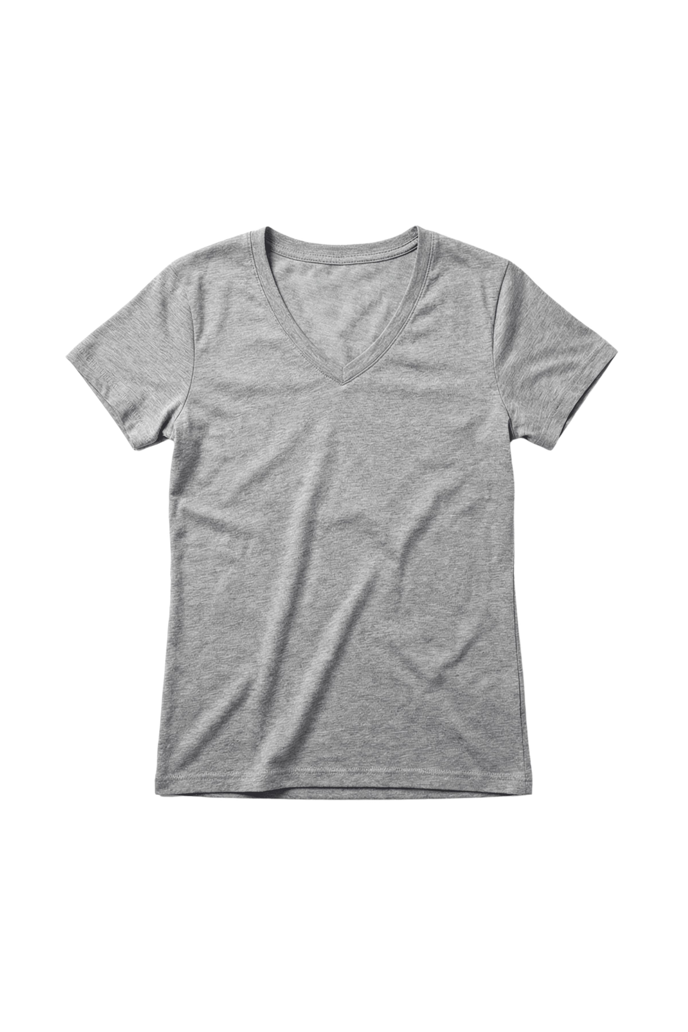 Camiseta gris basica con escote pico y manga corta Lolitas&L - lolitasyl.com