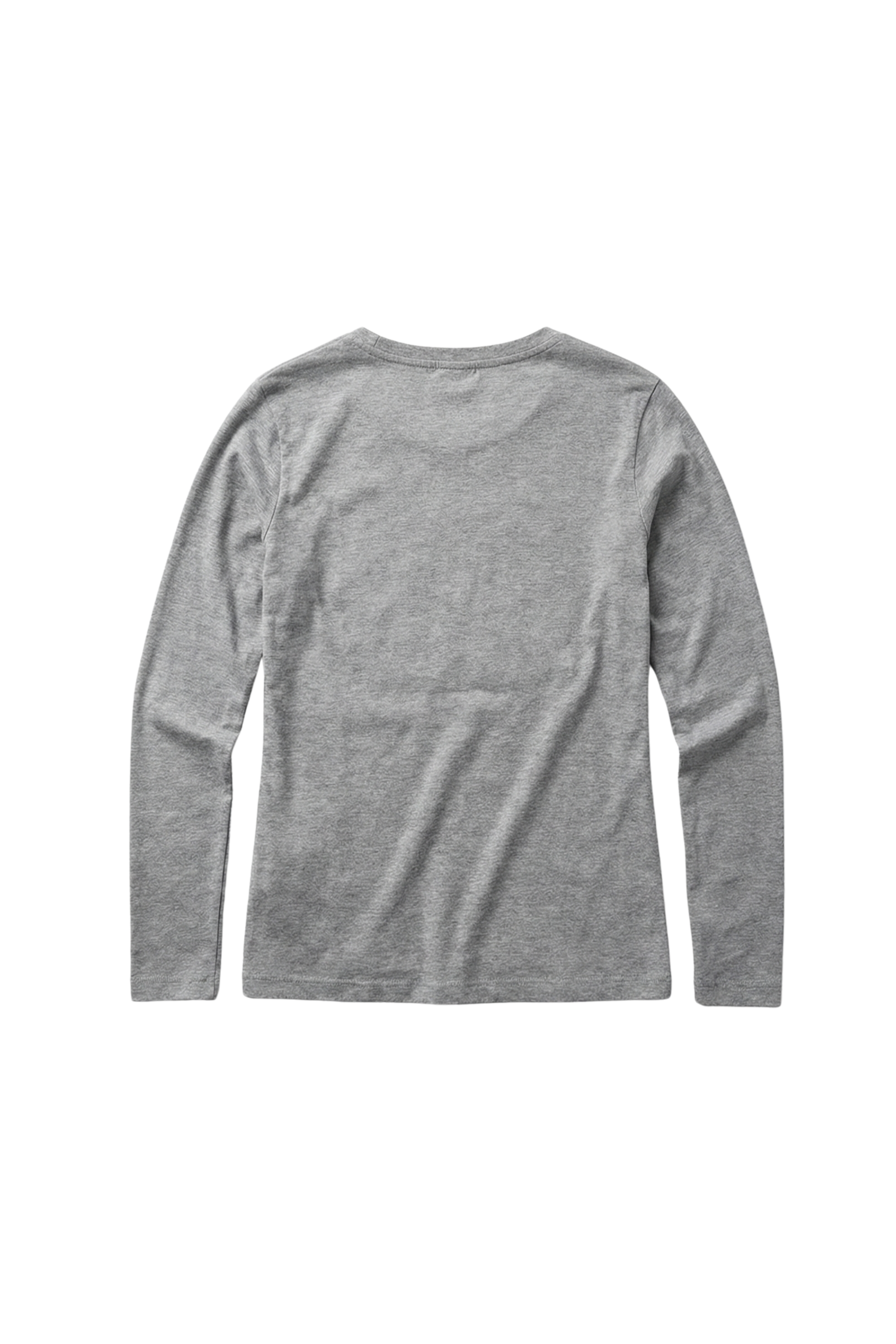 Camiseta gris basica con escote pico y manga larga Lolitas&L