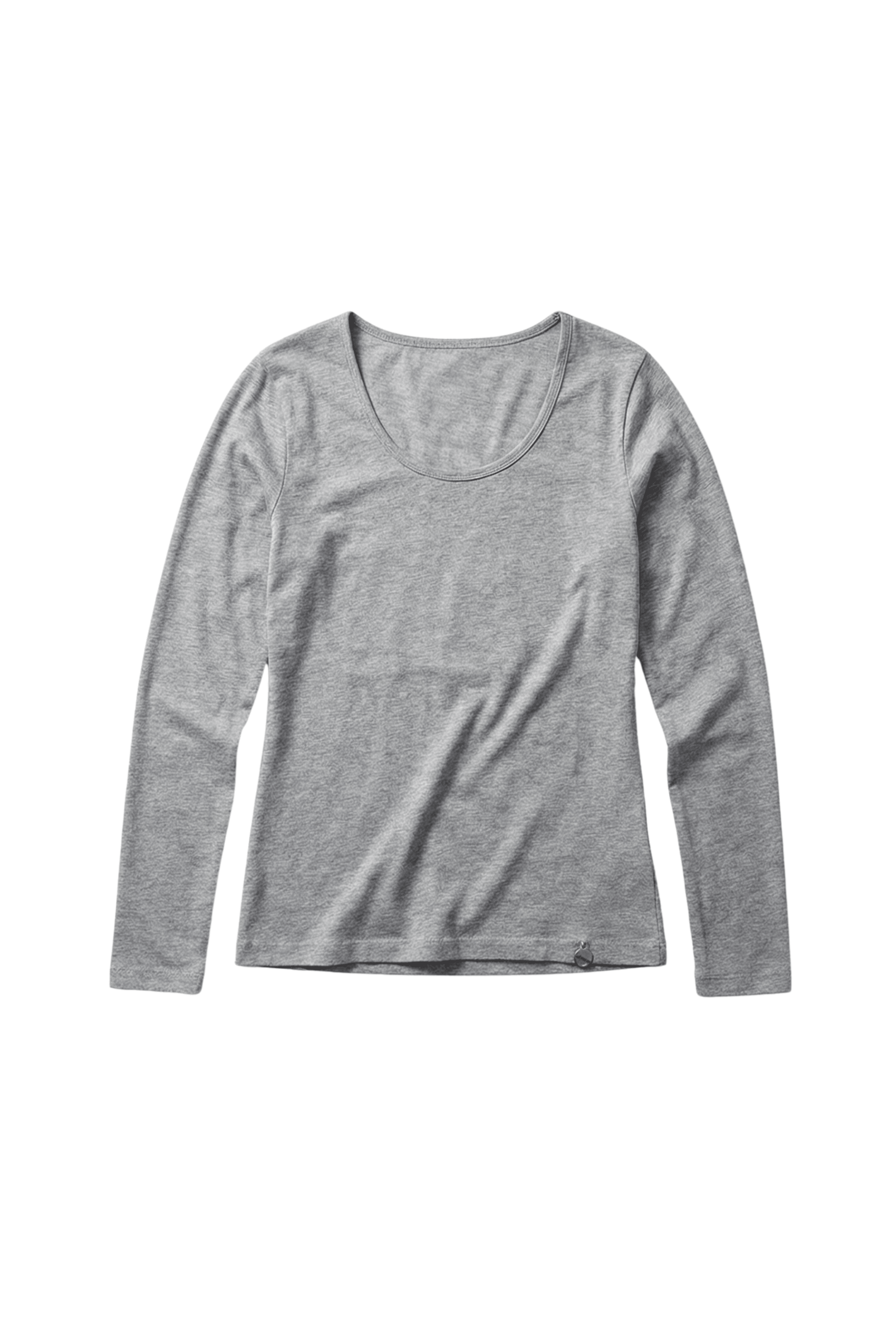 Camiseta gris vigore basica con escote collar y manga larga Lolitas&L - lolitasyl.com