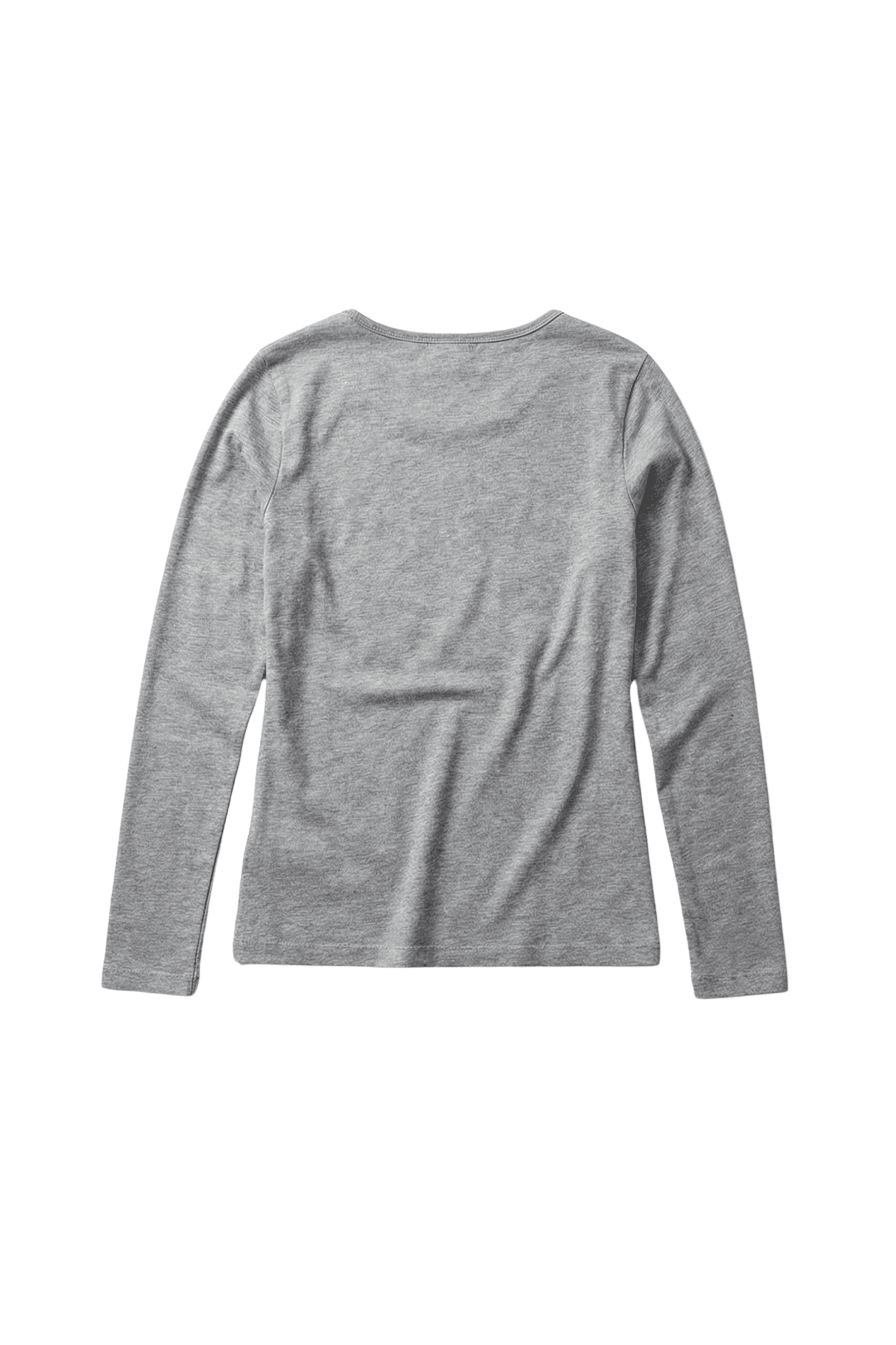 Camiseta gris vigore basica con escote collar y manga larga Lolitas&L - lolitasyl.com