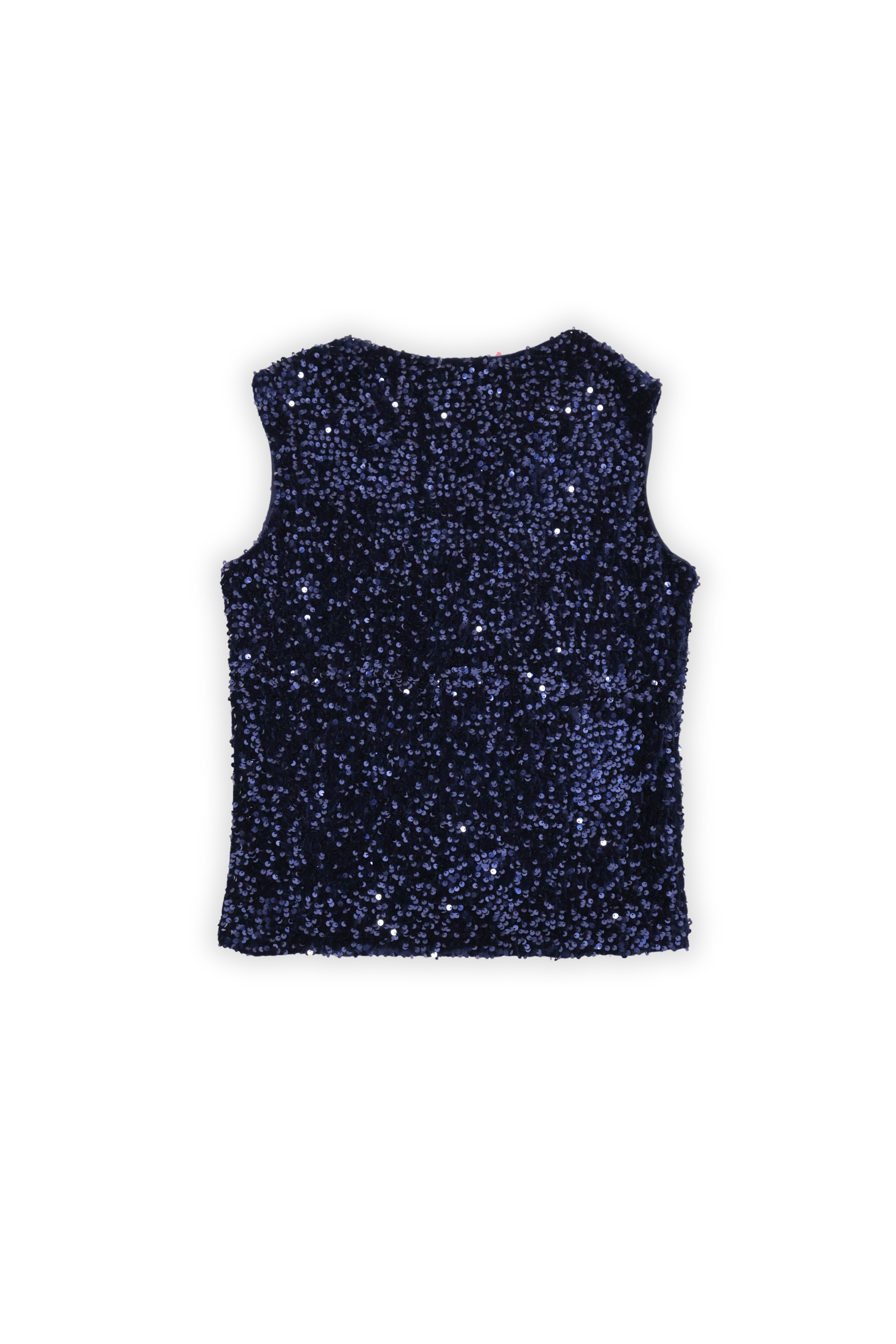 Camiseta lentejuelas azul marino sin mangas Lolitas&L - lolitasyl.com