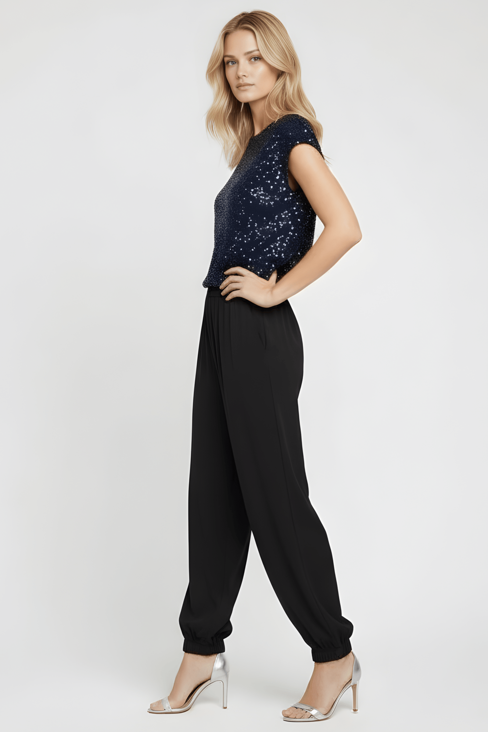 Camiseta lentejuelas azul mini manga Lolitas&L - lolitasyl.com