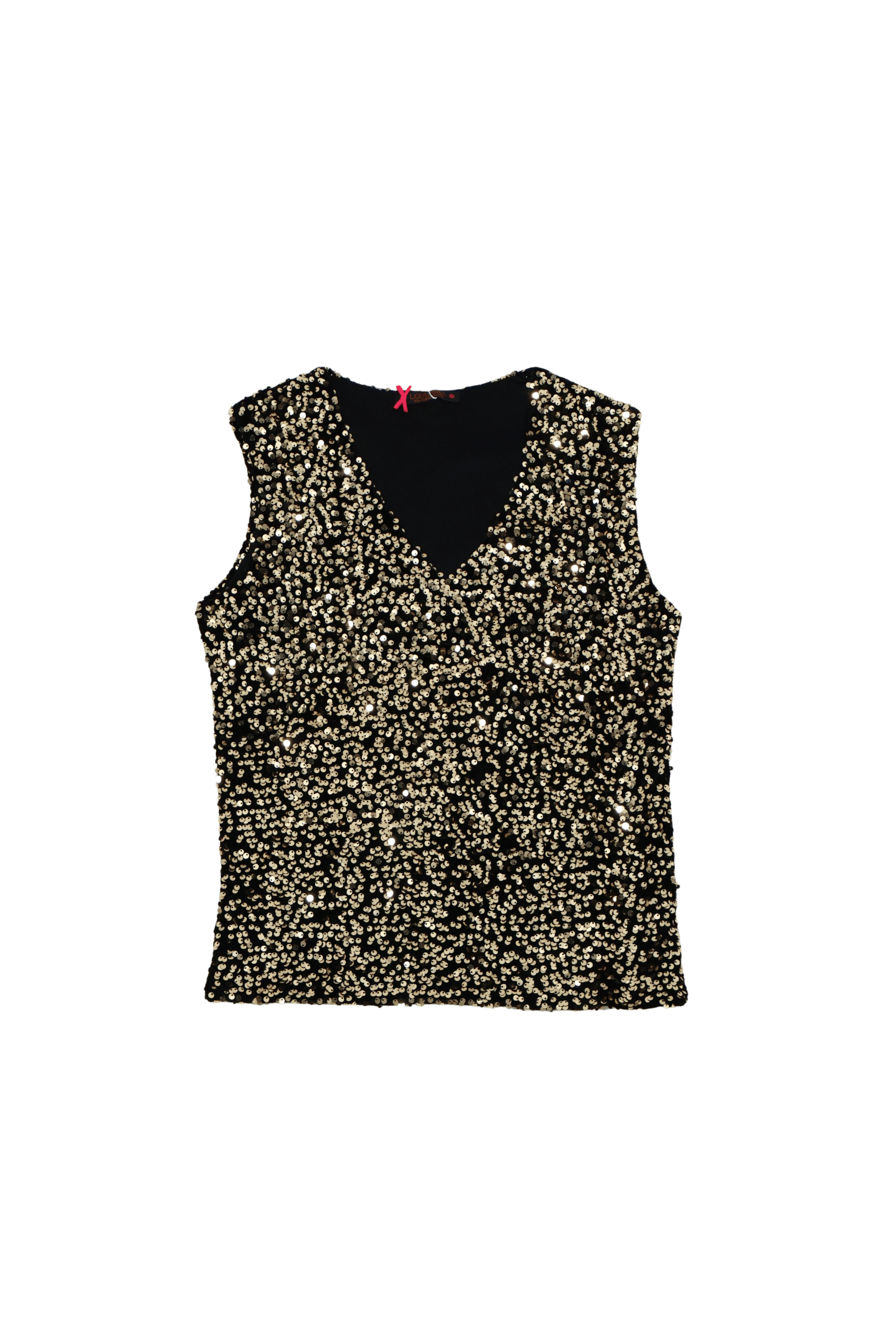 Camiseta lentejuelas dorada sin mangas Lolitas&L - lolitasyl.com