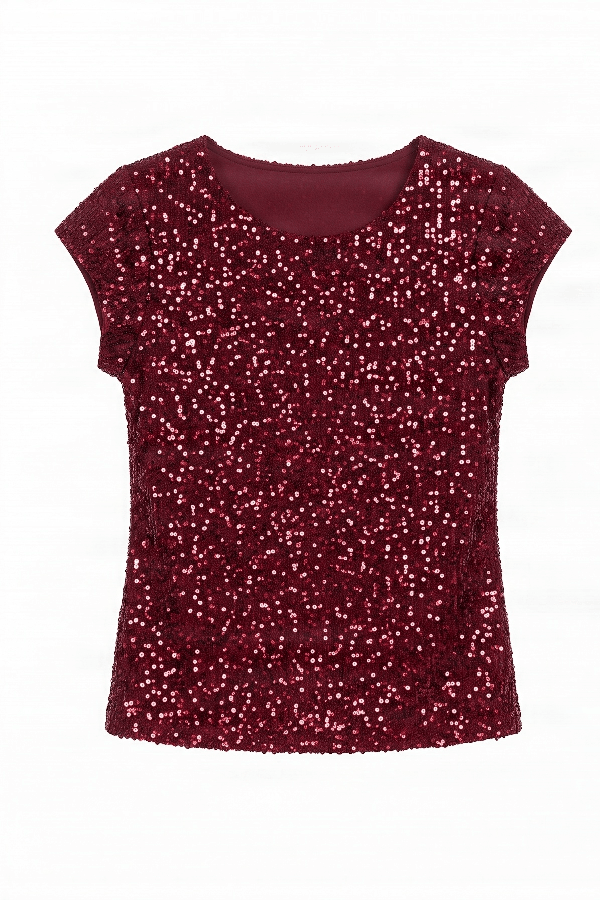 Camiseta lentejuelas granate mini manga Lolitas&L - lolitasyl.com