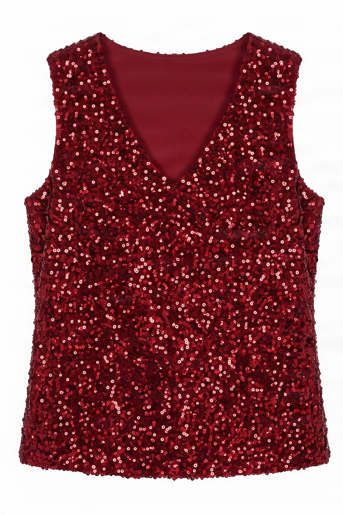 Camiseta lentejuelas granate sin mangas Lolitas&L