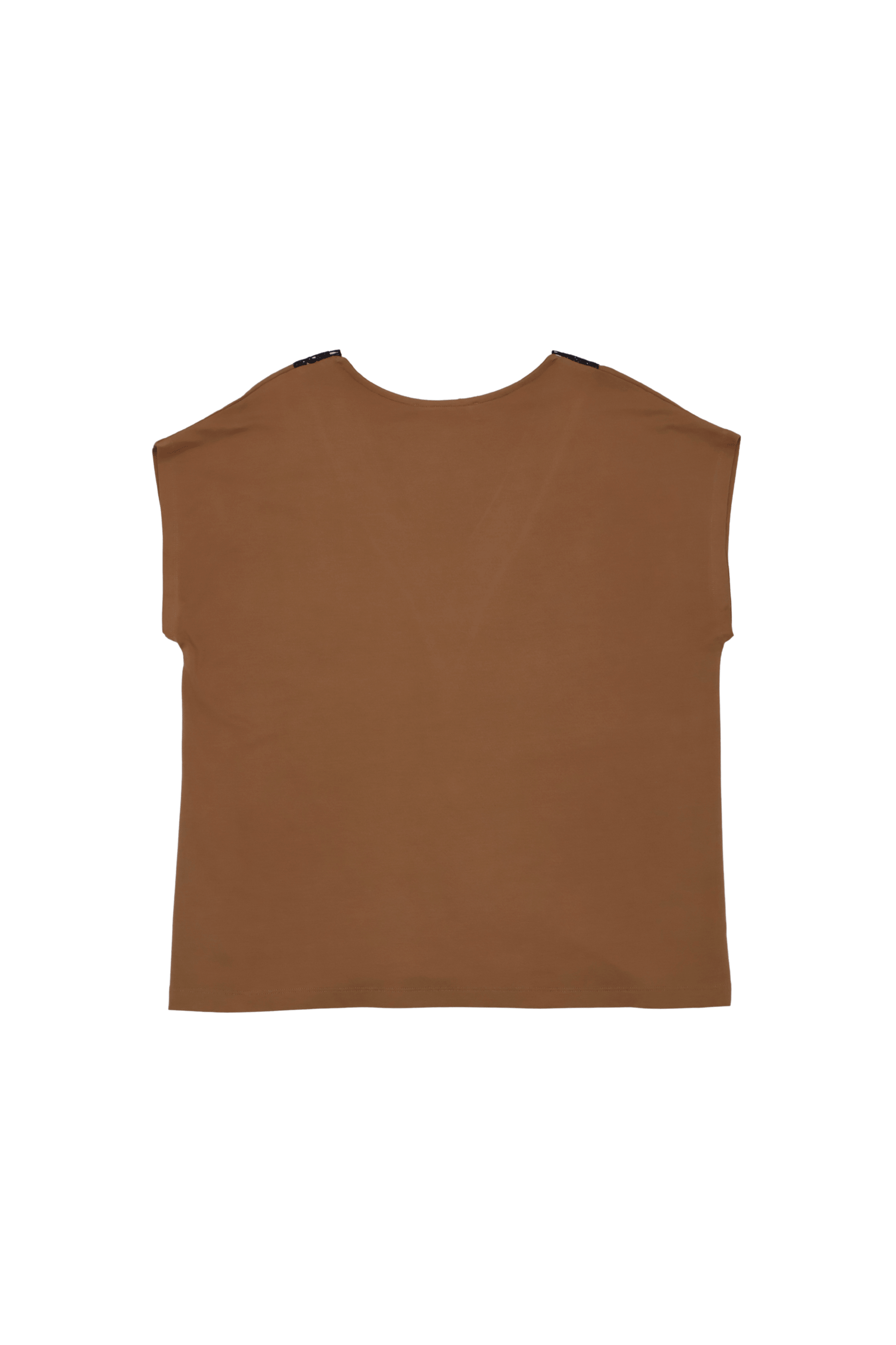 Camiseta marron escote en uve amplio con grogre Lolitas&L - lolitasyl.com
