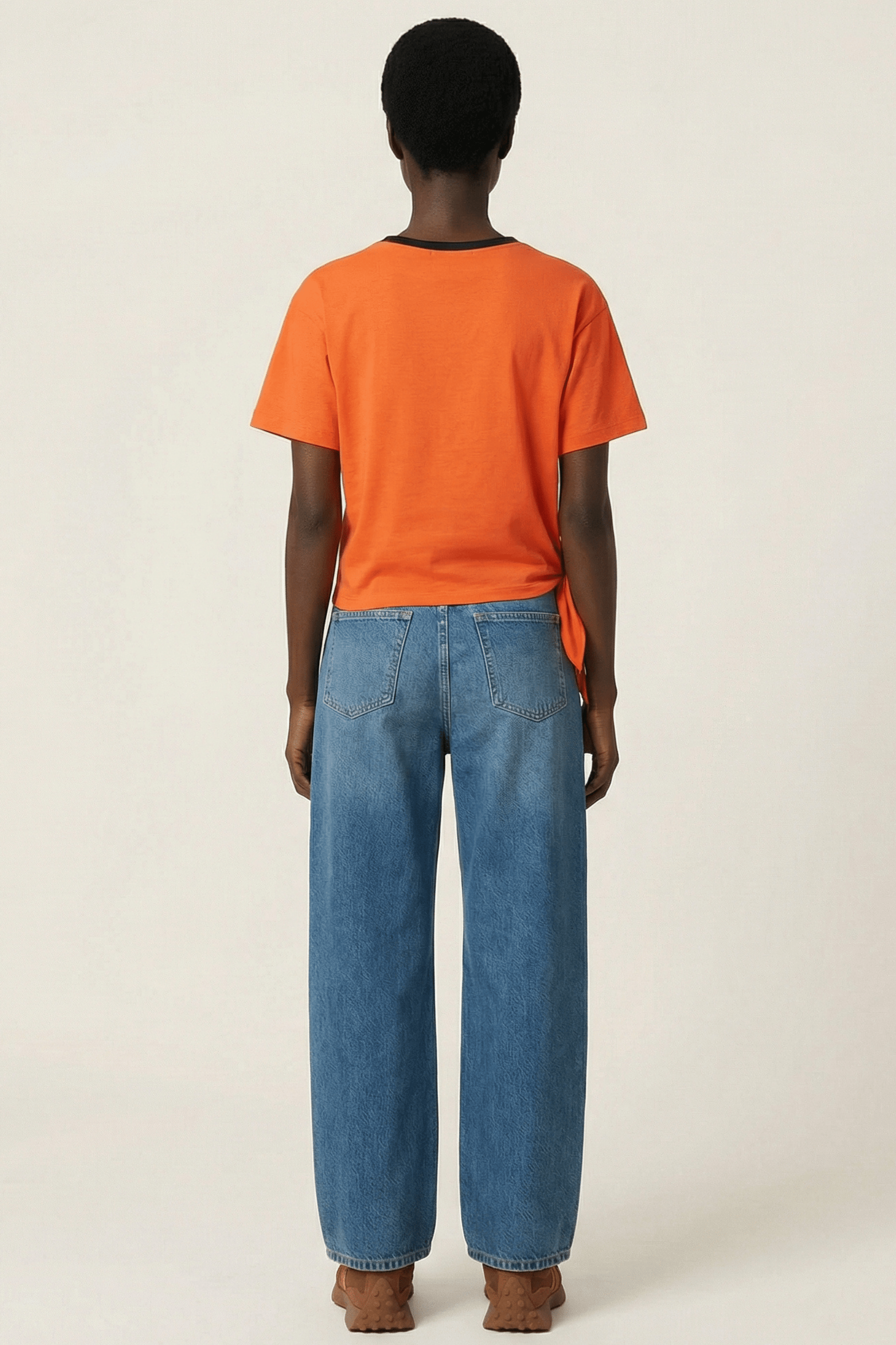 Camiseta naranja bordado sombrero anudada en la cintura Lolitas&L - lolitasyl.com