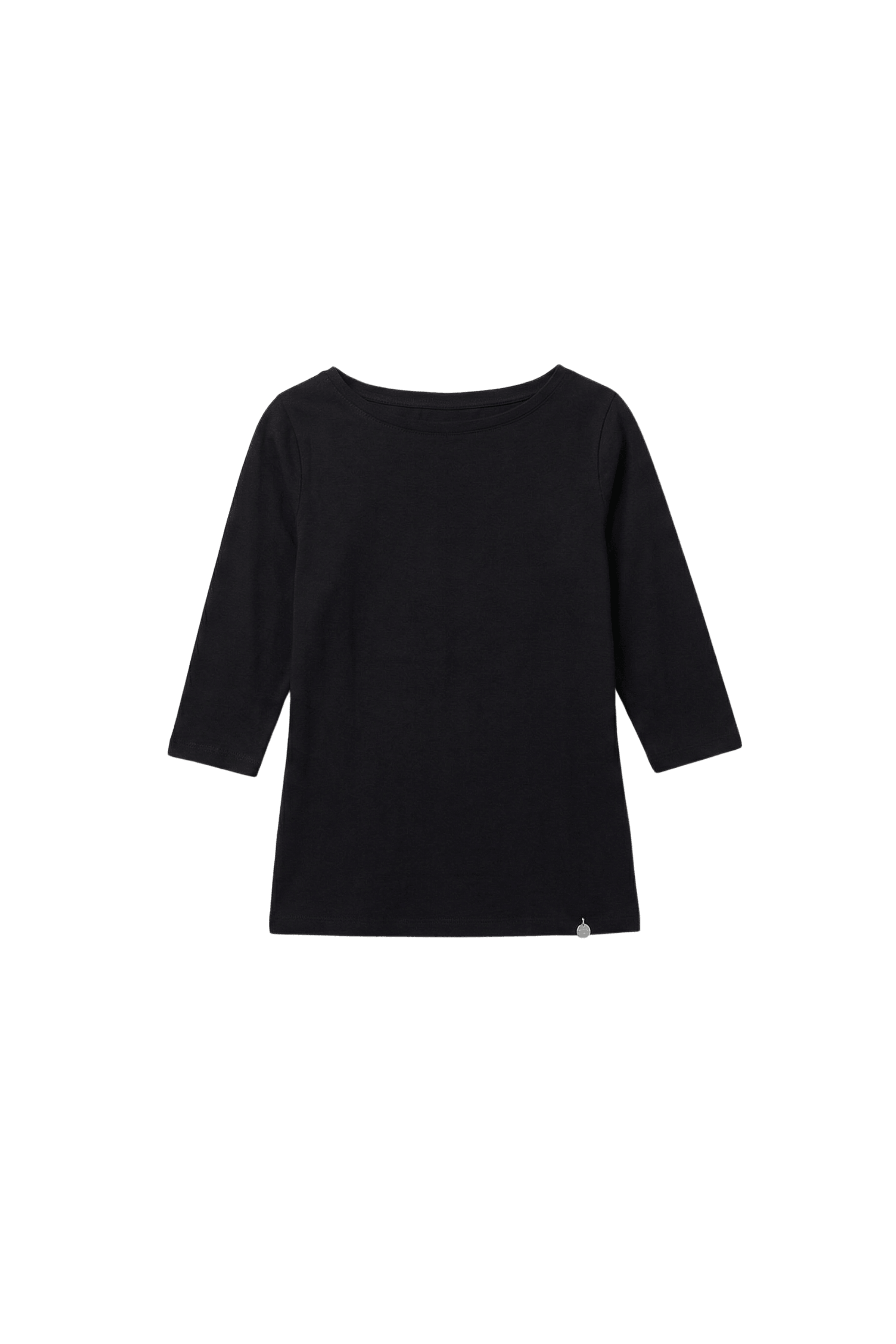 Camiseta negra basica con escote barco y manga al codo Lolitas&L - lolitasyl.com
