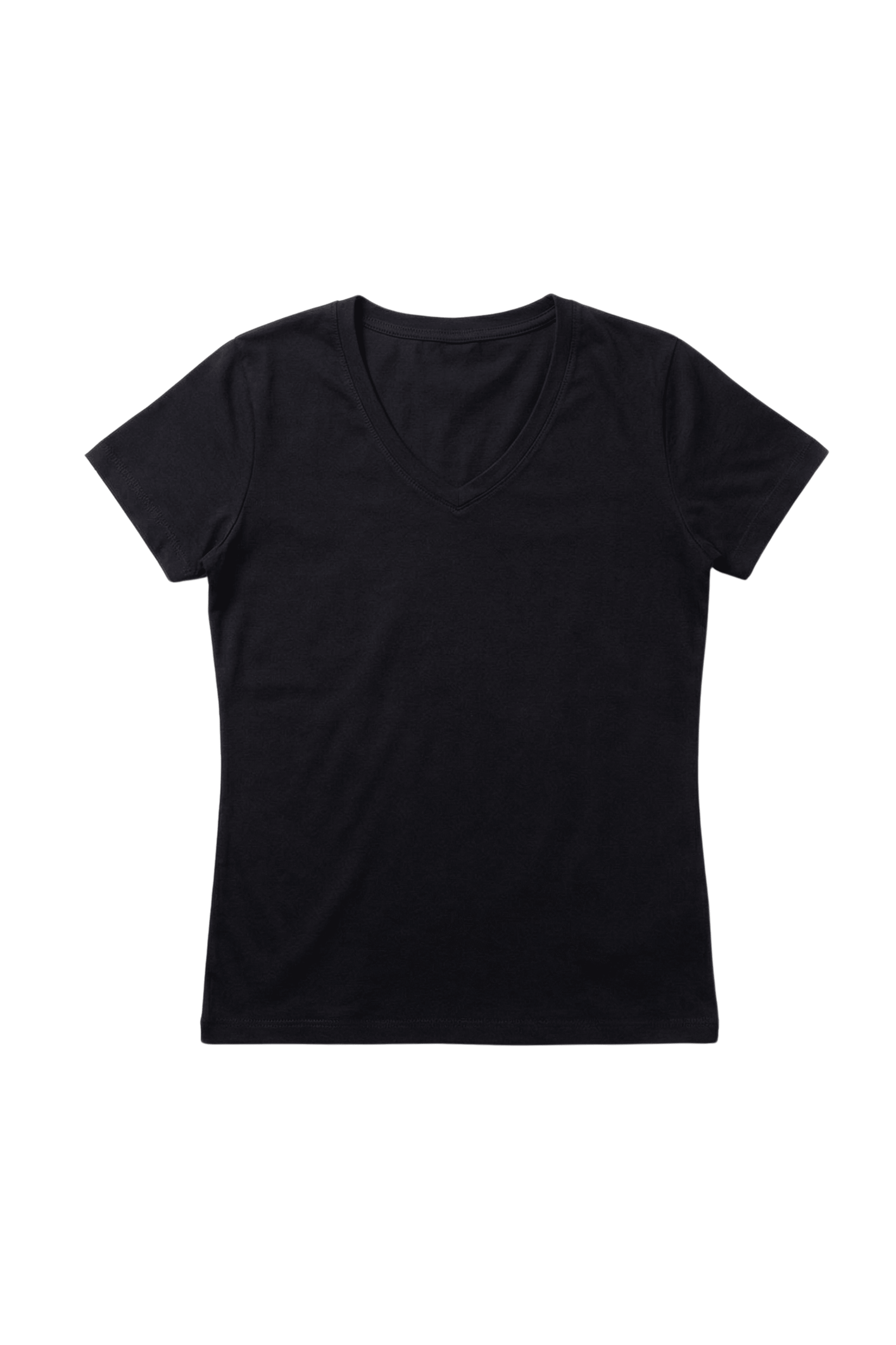 Camiseta negra basica con escote pico y manga corta Lolitas&L - lolitasyl.com