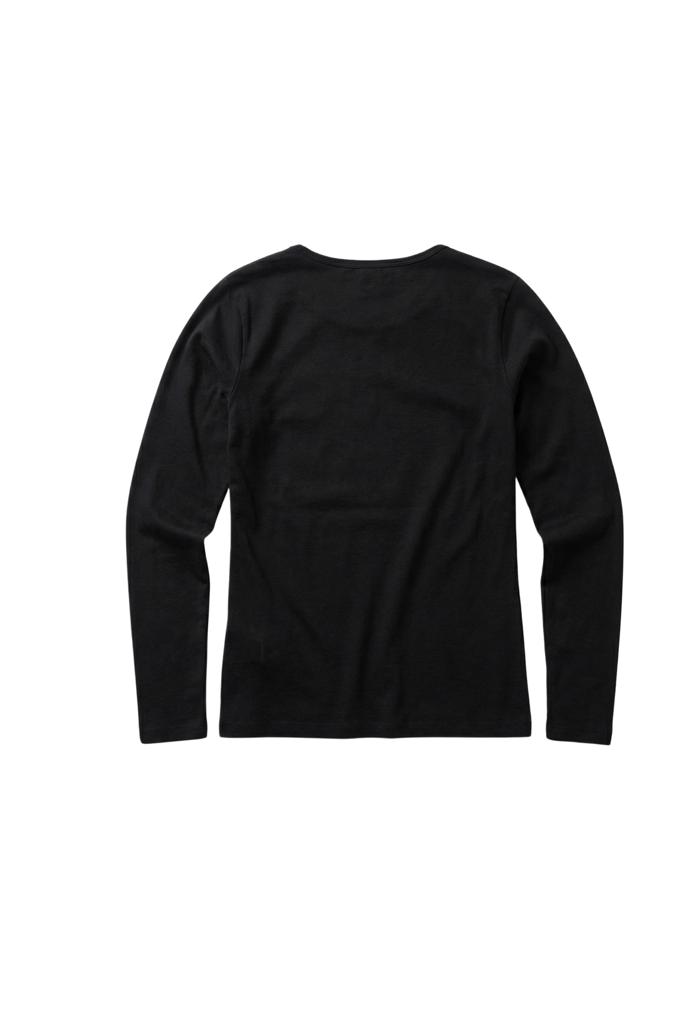 Camiseta negra basica con escote collar y manga larga Lolitas&L