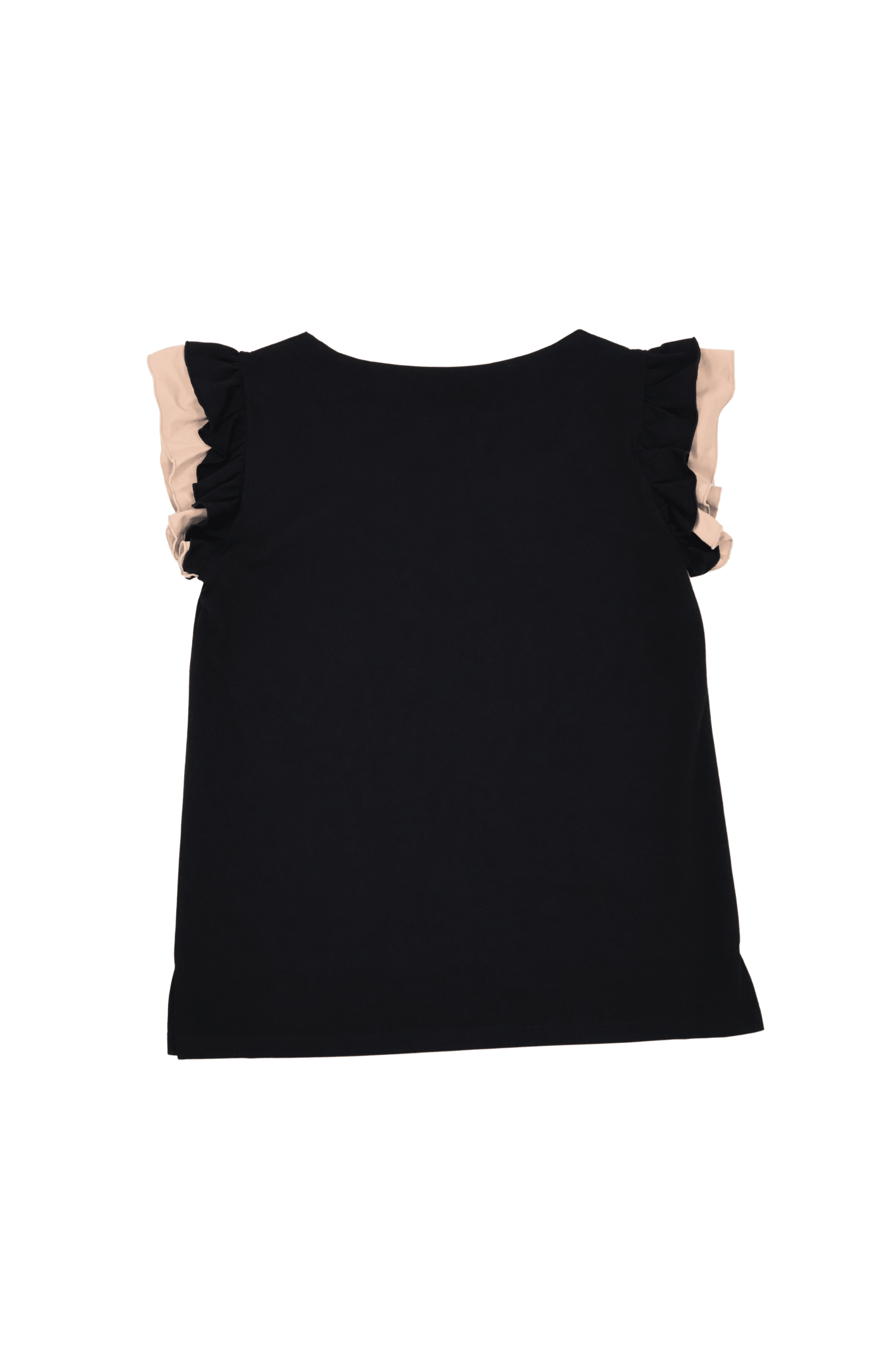 Camiseta negra bordado palmera con volantes Lolitas&L - lolitasyl.com