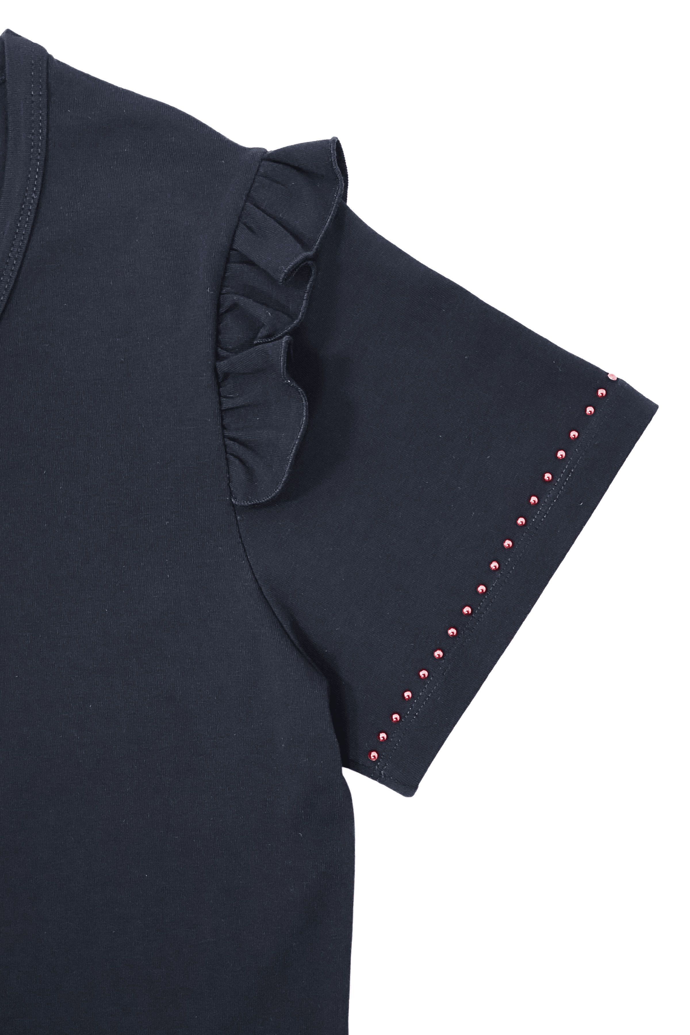 Camiseta negra con bordado perro salchicha en el delantero Lolitas&L - lolitasyl.com