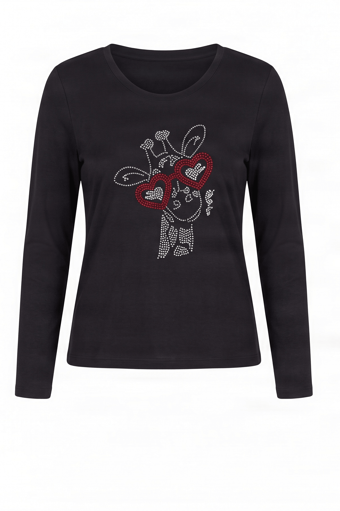 Camiseta negra con girafa strass de manga larga Lolitas&L - lolitasyl.com