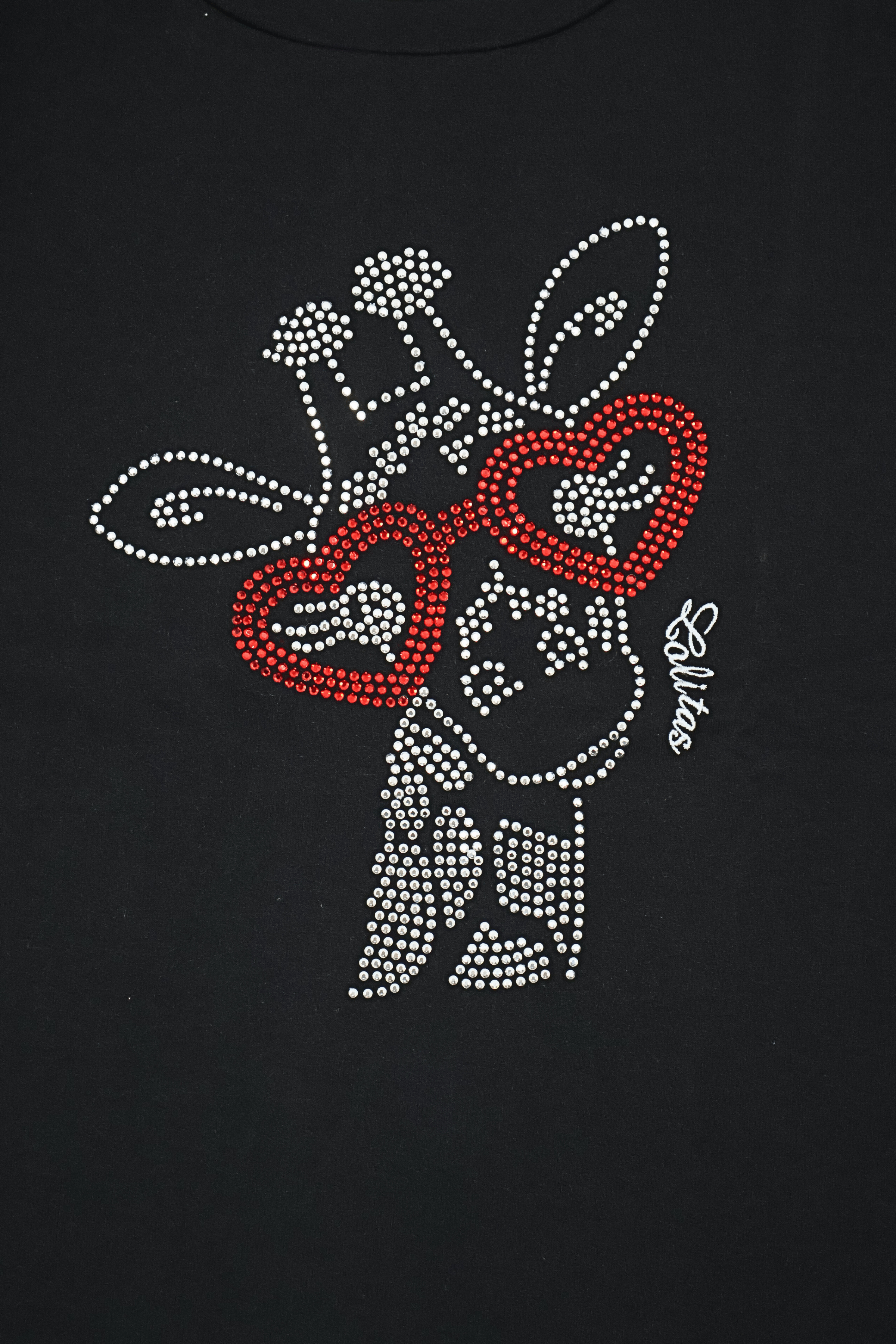 Camiseta negra con girafa strass de manga larga Lolitas&L - lolitasyl.com