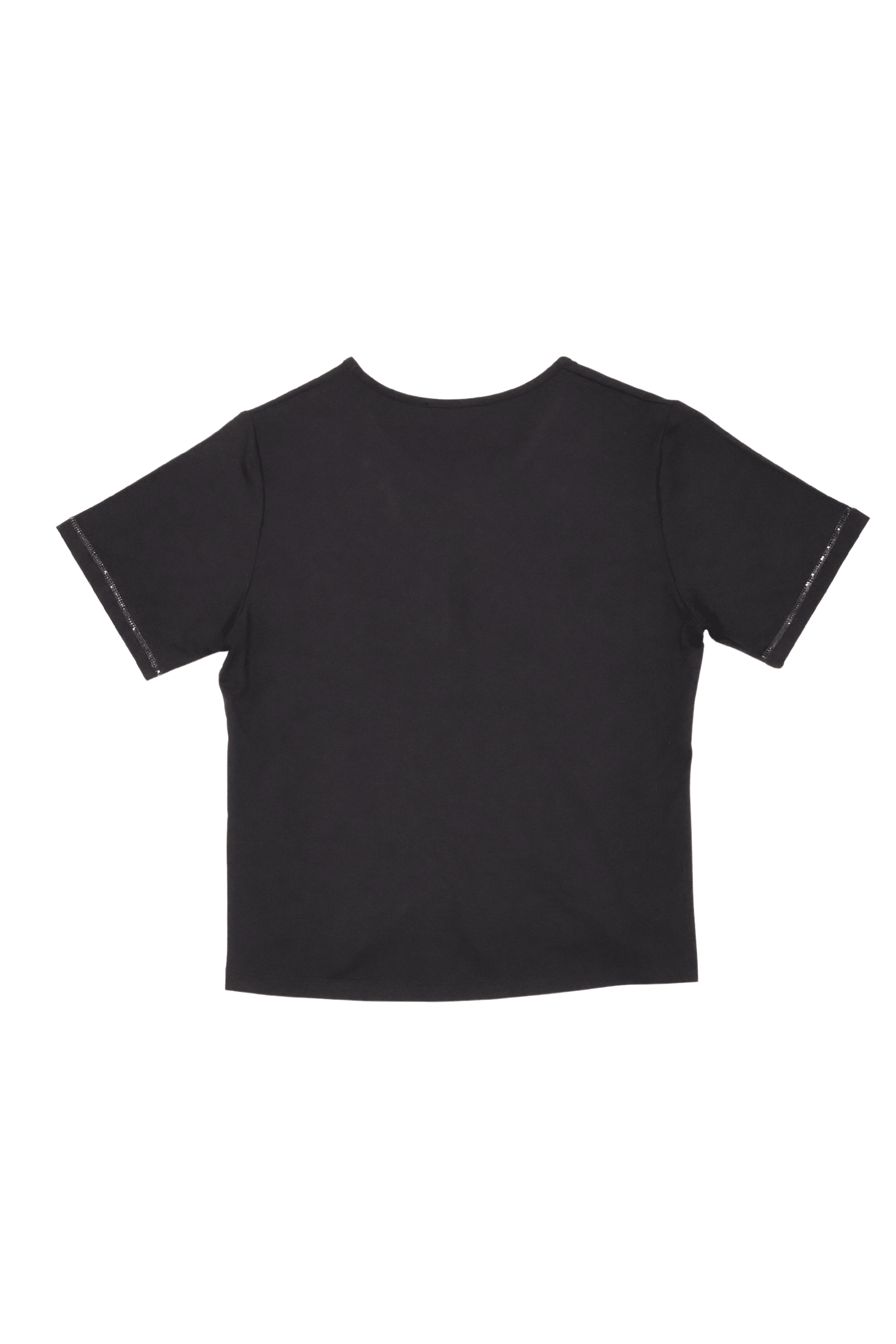 Camiseta negra con recogido y lagrima en el delantero Lolitas&L - lolitasyl.com
