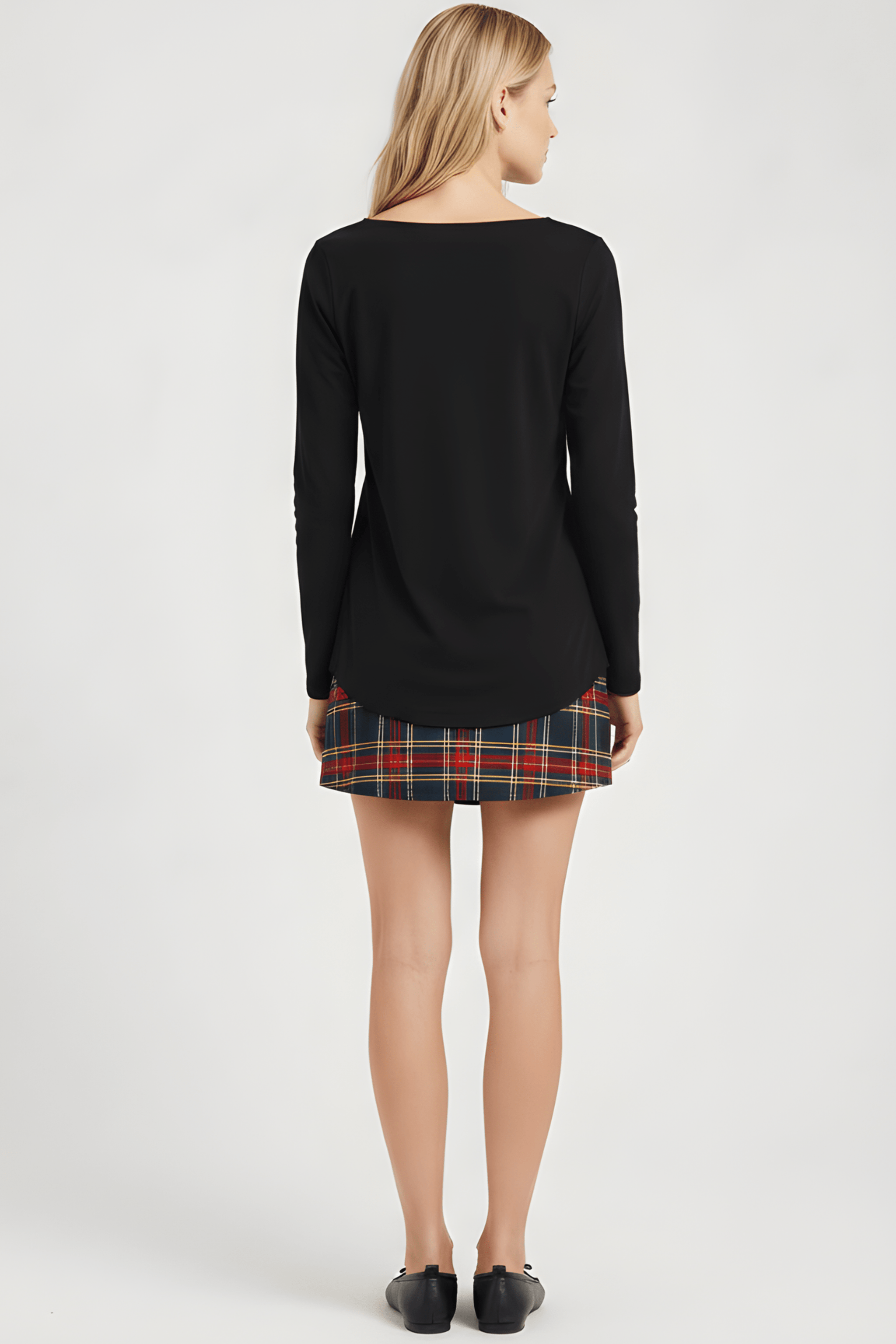 Camiseta negra con zapatillas bordadas y lazos manga larga Lolitas&L - lolitasyl.com