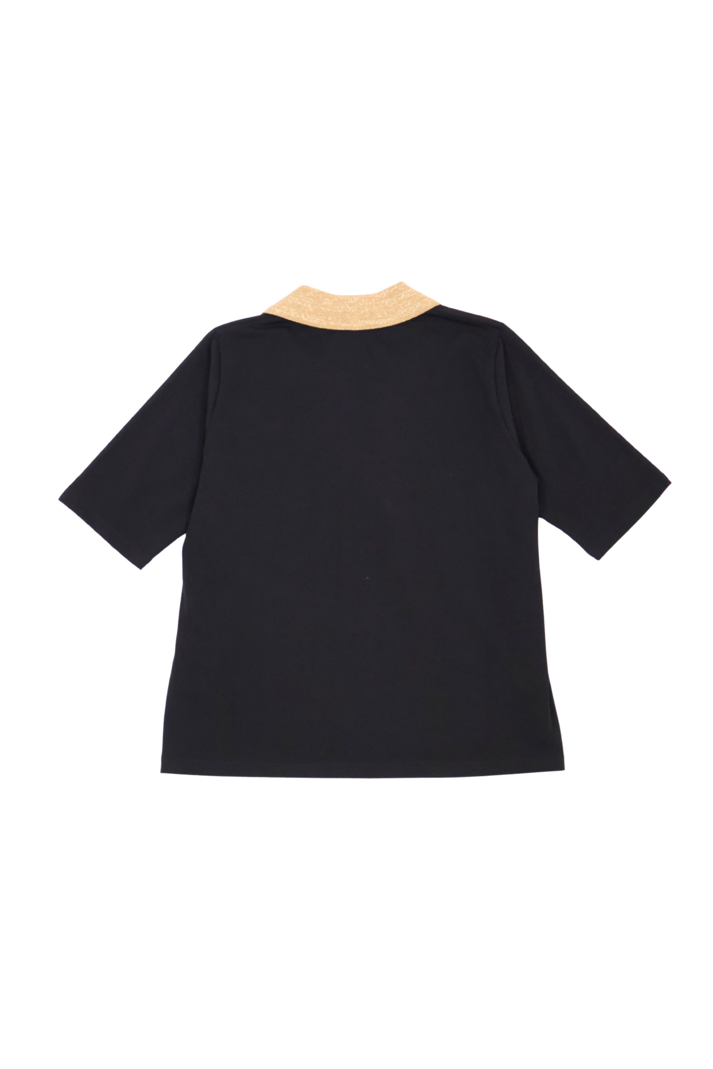 Camiseta negra cuello polo de lourex dorado Lolitas&L