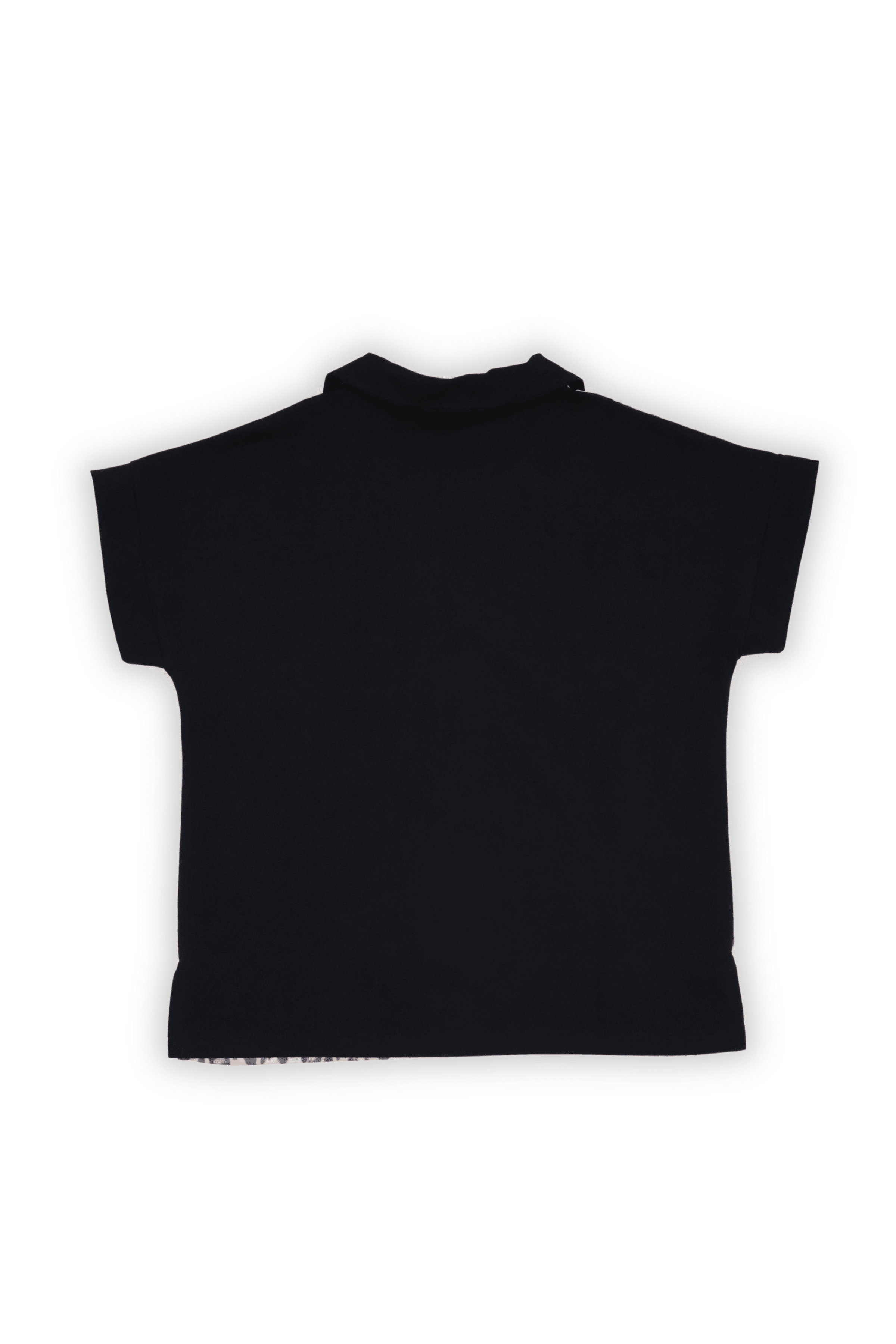 Camiseta negra estampado animal print escote polo Lolitas&L - lolitasyl.com