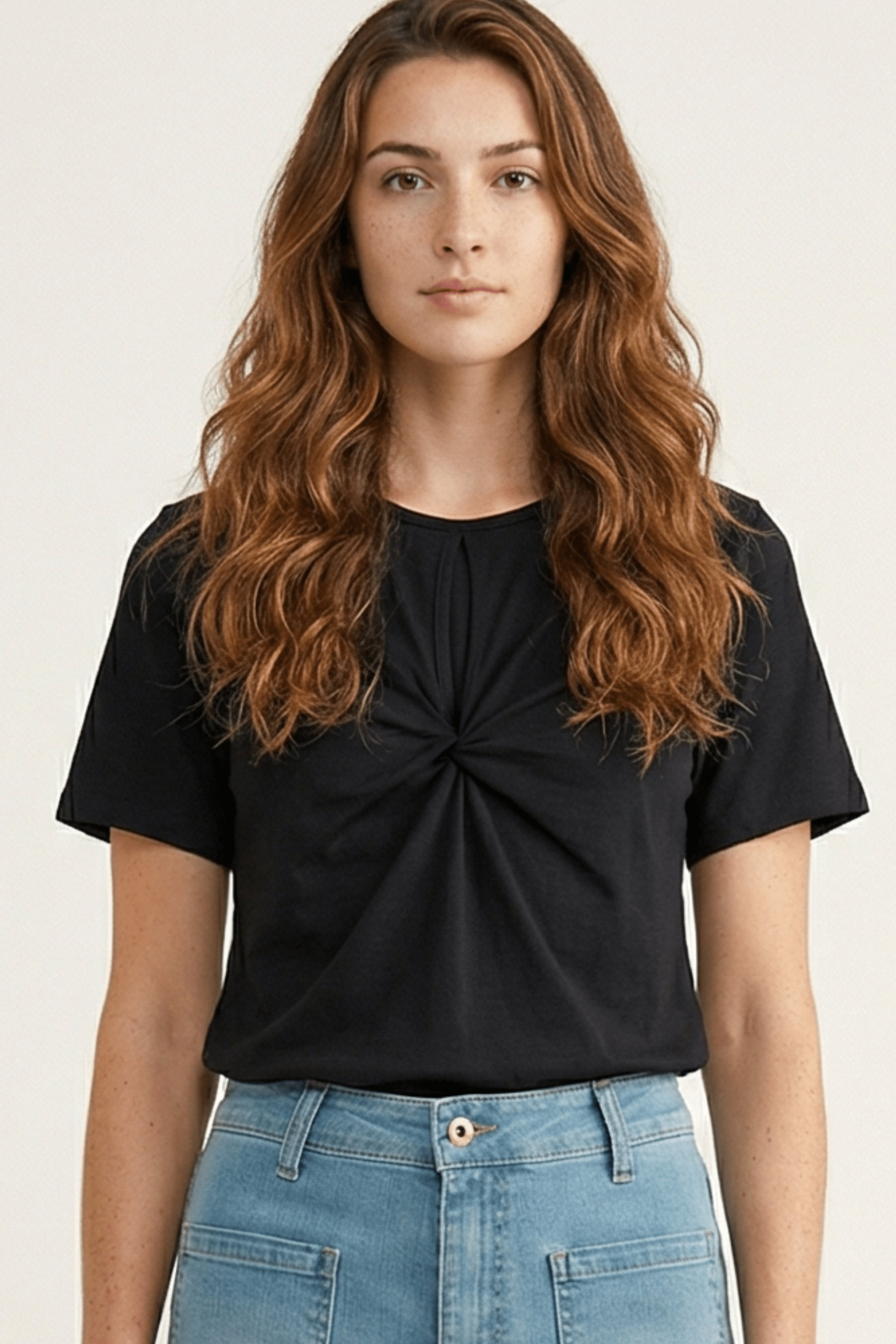 Camiseta negra lagrima con fruncido Lolitas&L - lolitasyl.com