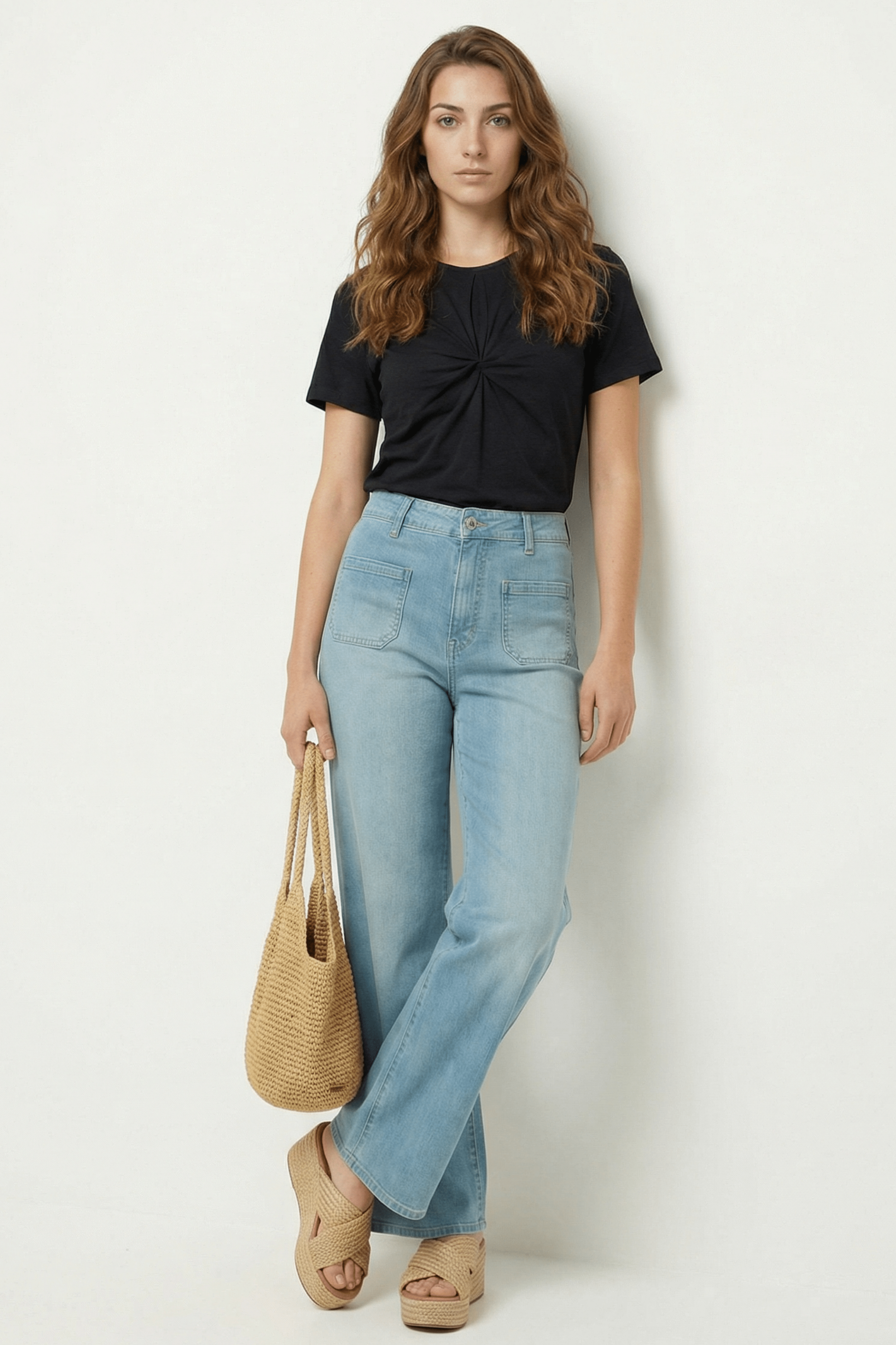 Camiseta negra lagrima con fruncido Lolitas&L - lolitasyl.com