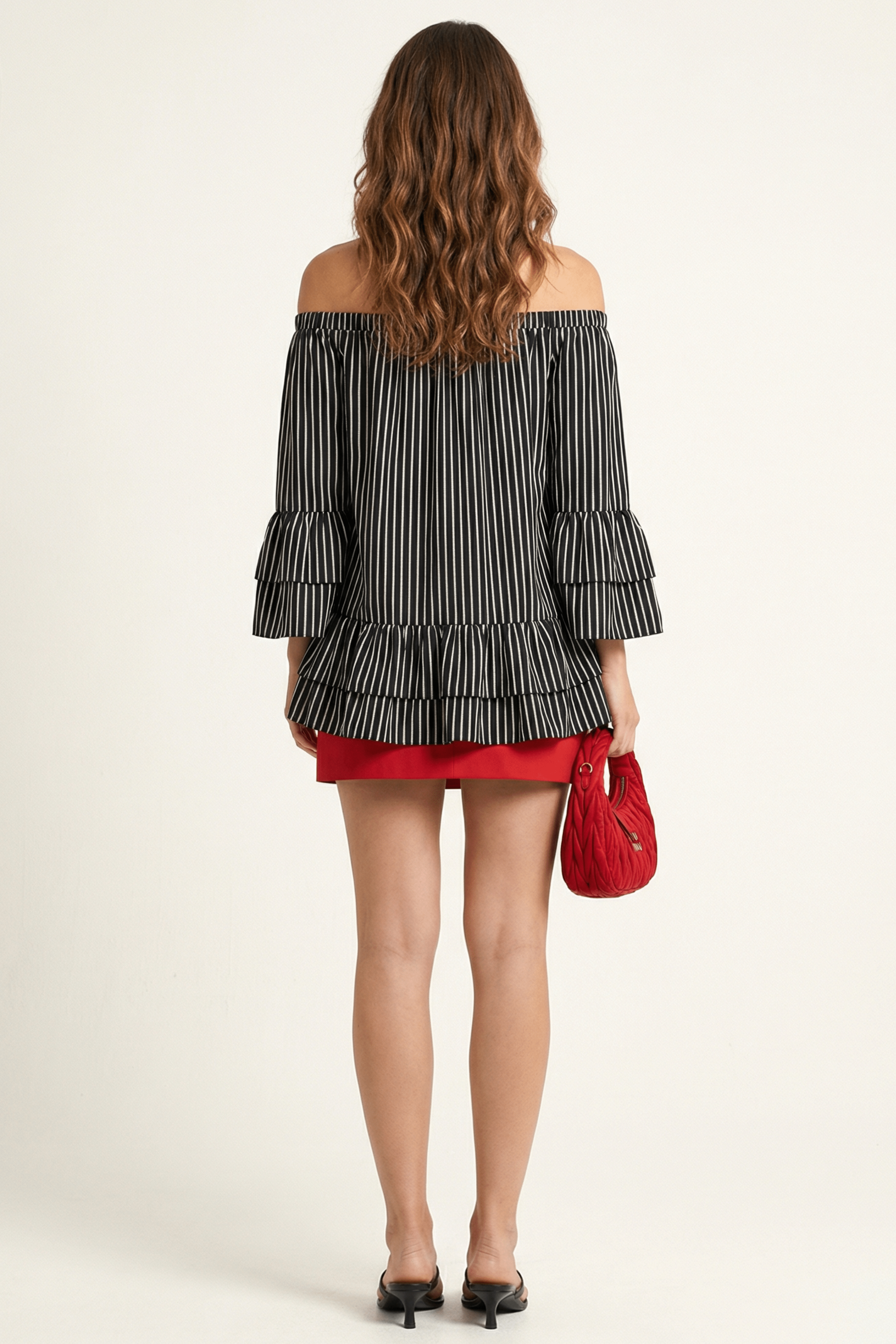 Camiseta negra larga de rayas palabra de honor LolitasyL - lolitasyl.com