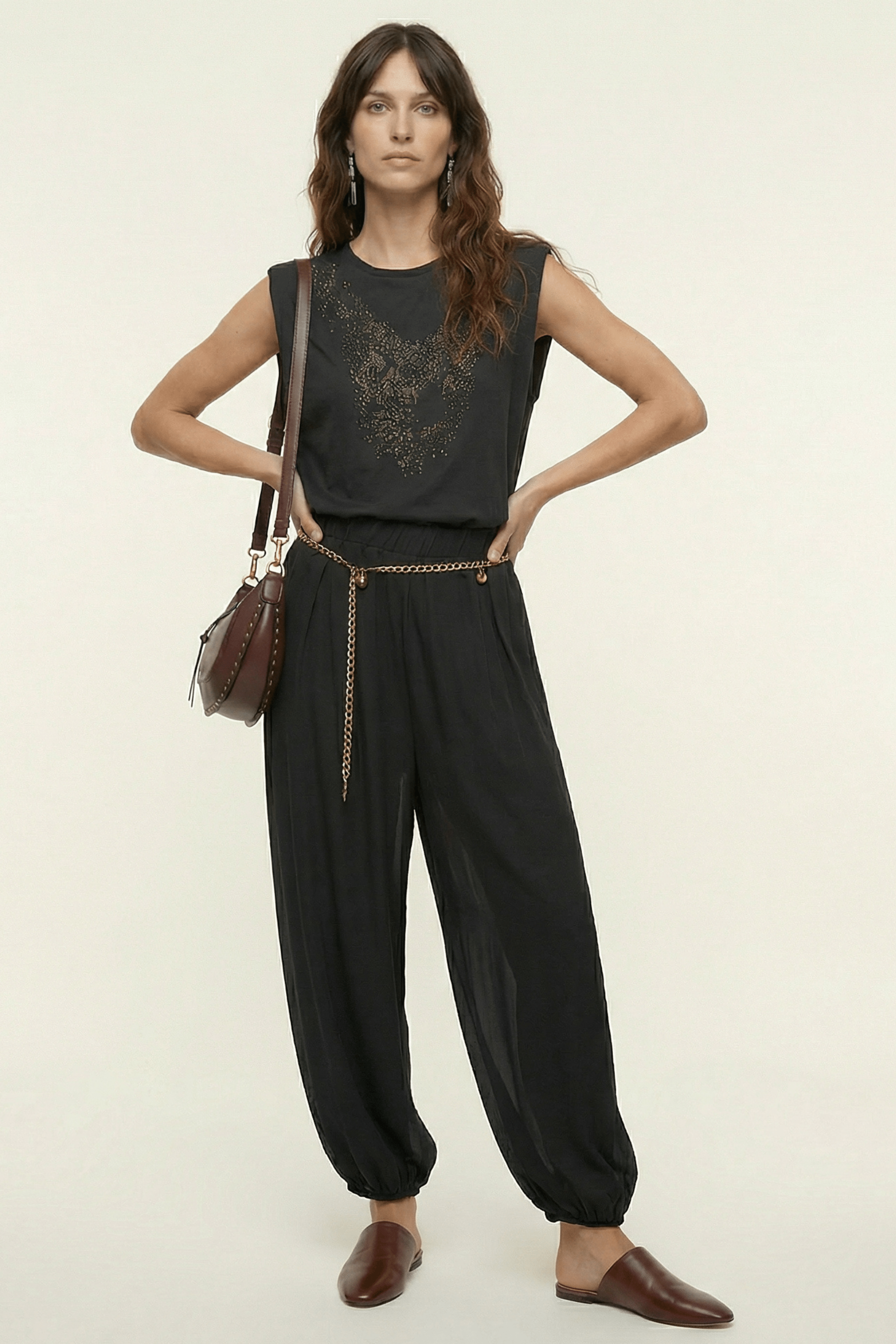 Camiseta negra strass tigre sin mangas Lolitas&L - lolitasyl.com