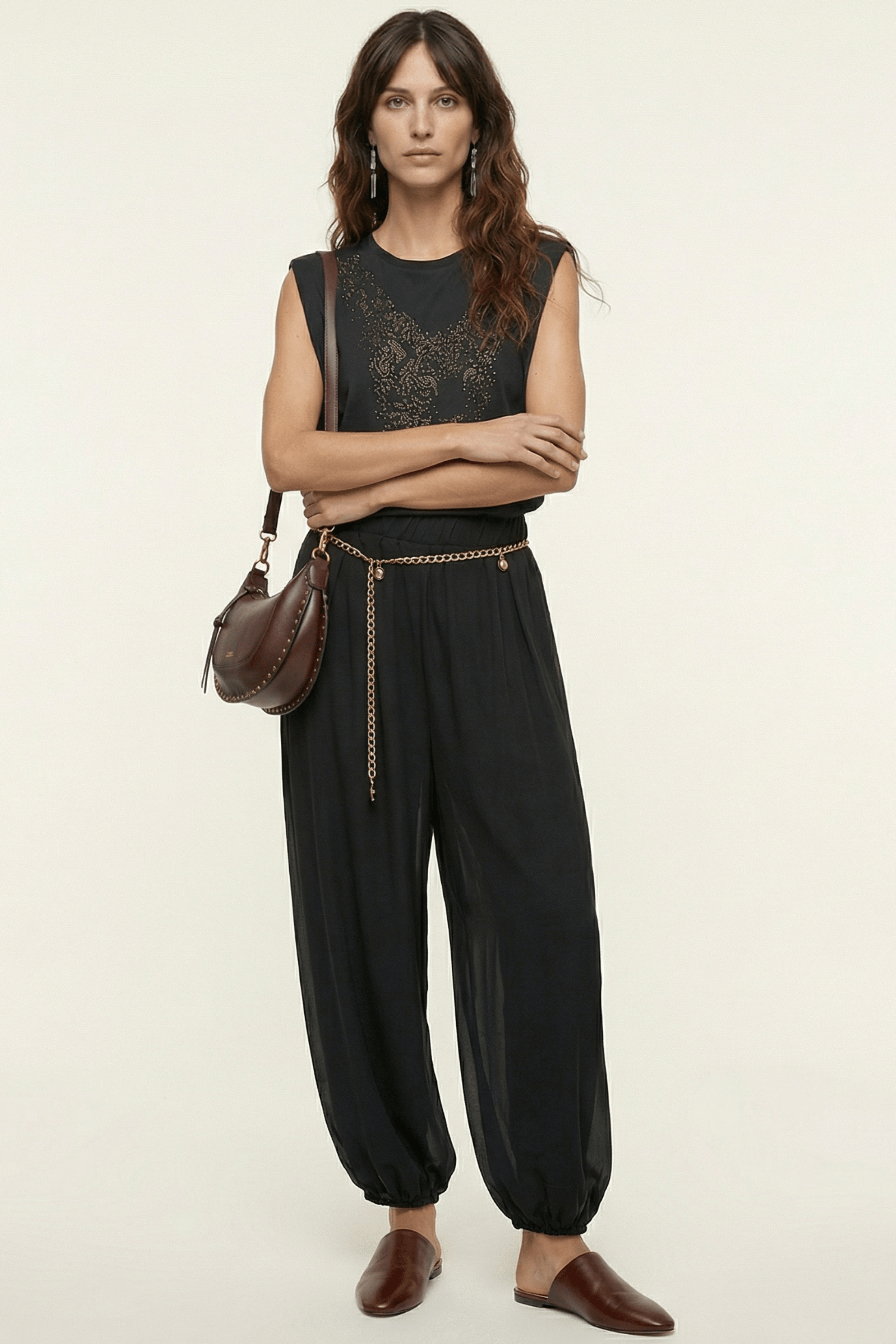 Camiseta negra strass tigre sin mangas Lolitas&L - lolitasyl.com