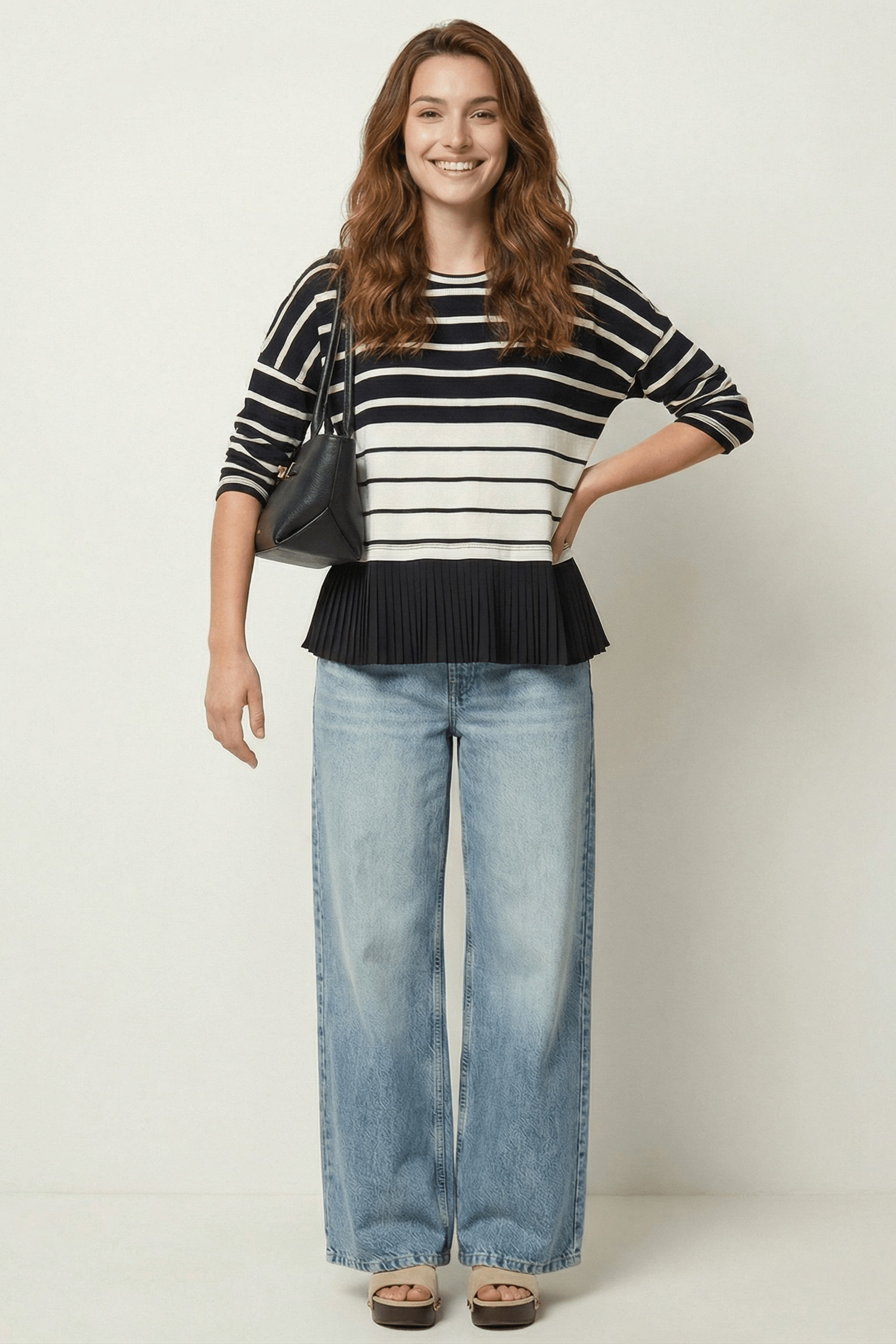 Camiseta negra y blanca multi rayas Lolitas&L - lolitasyl.com