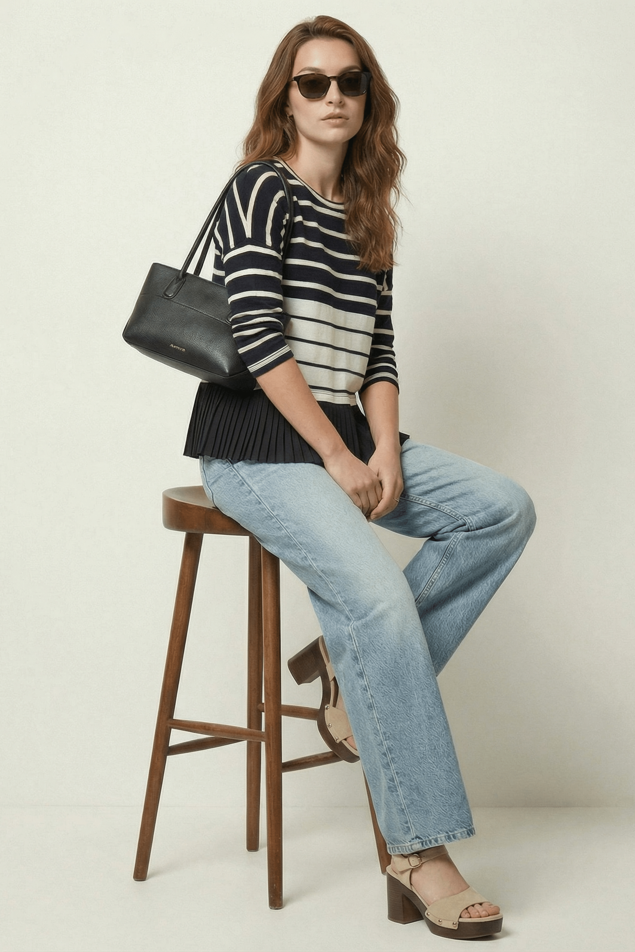 Camiseta negra y blanca multi rayas Lolitas&L - lolitasyl.com