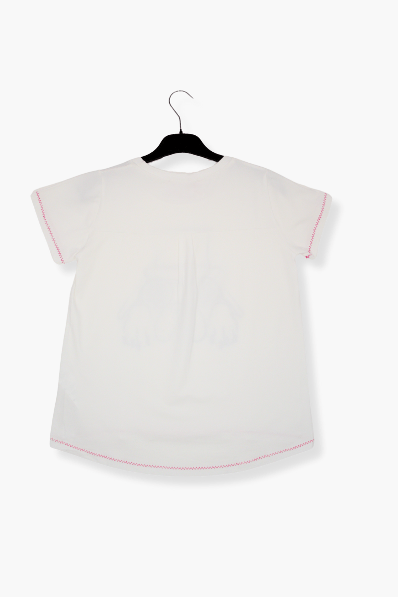 Camiseta Preloved blanca con motivo Dog sombrero lolitas&L - lolitasyl.com