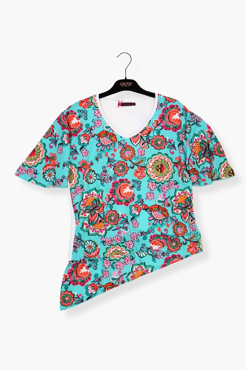 Camiseta Preloved estampado Mandala anudada en la cadera Lolitas&L - lolitasyl.com